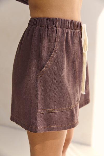 Beatrice Denim Set (Chocolate)