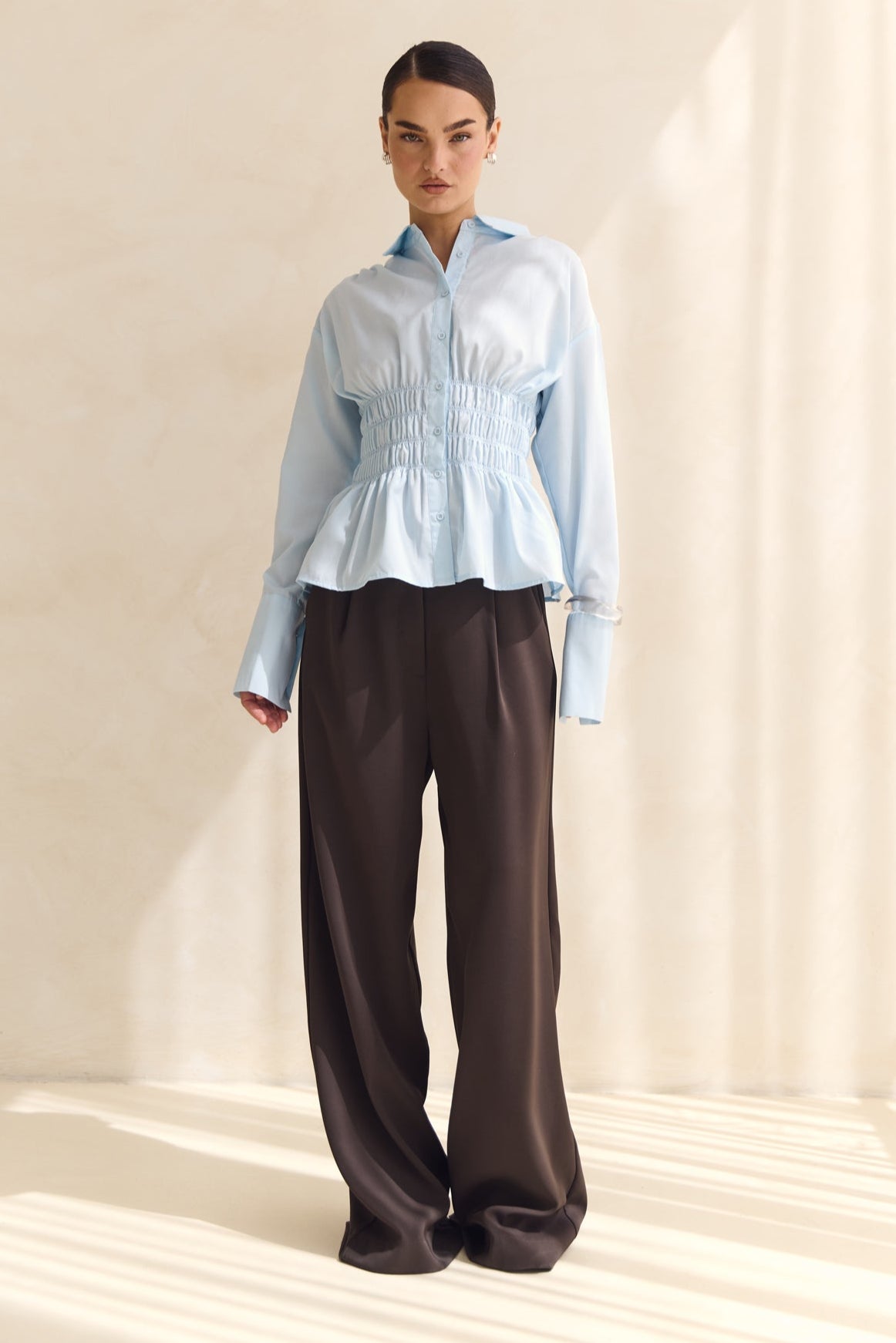 Leya Long Sleeve Shirt (Light Blue)