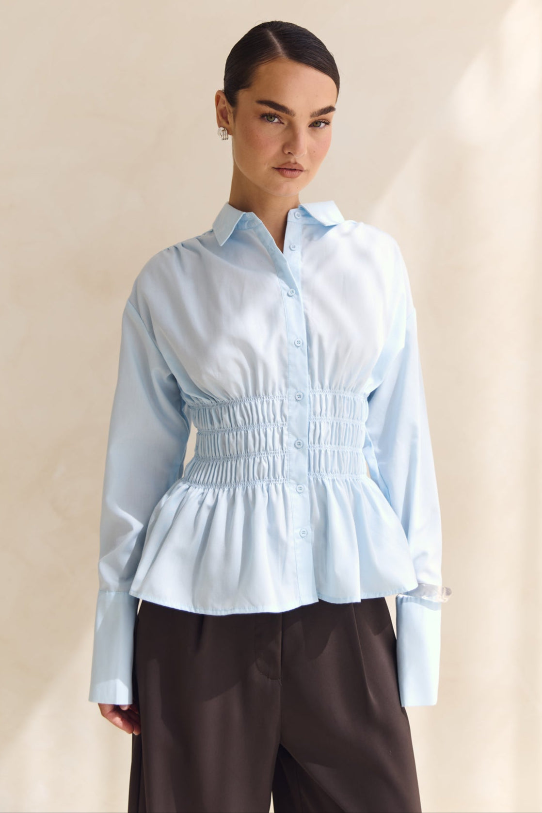 Leya Long Sleeve Shirt (Light Blue)