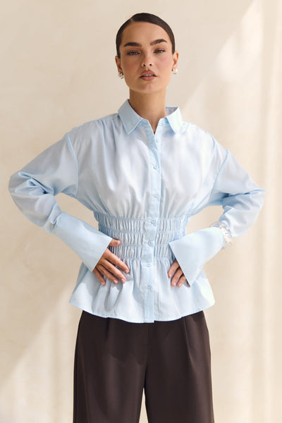 Leya Long Sleeve Shirt (Light Blue)