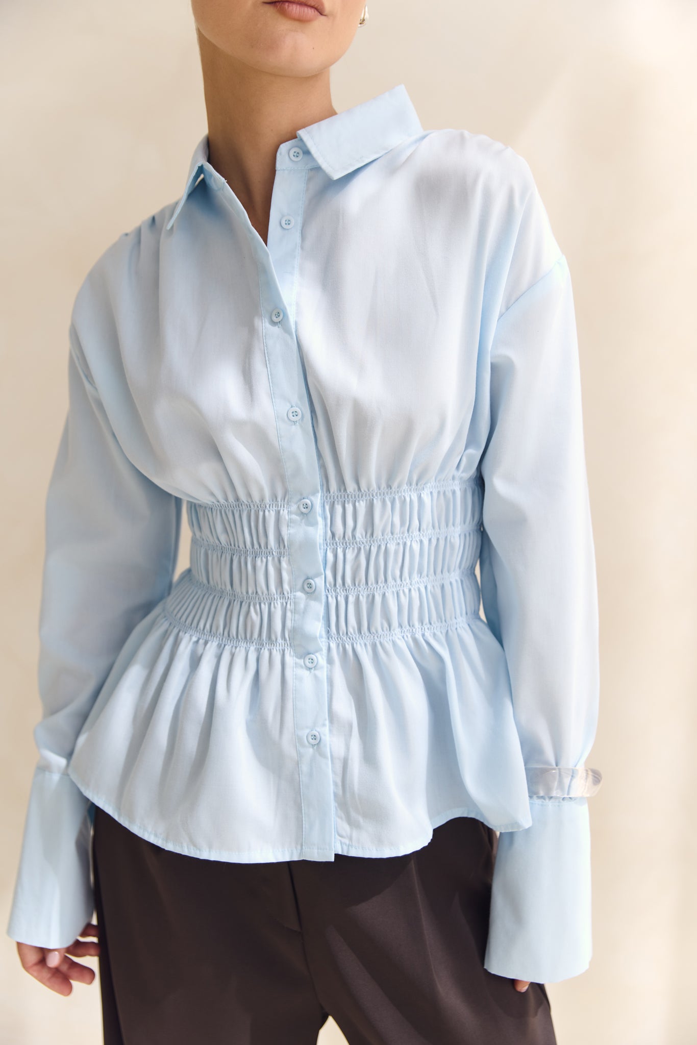 Leya Long Sleeve Shirt (Light Blue)