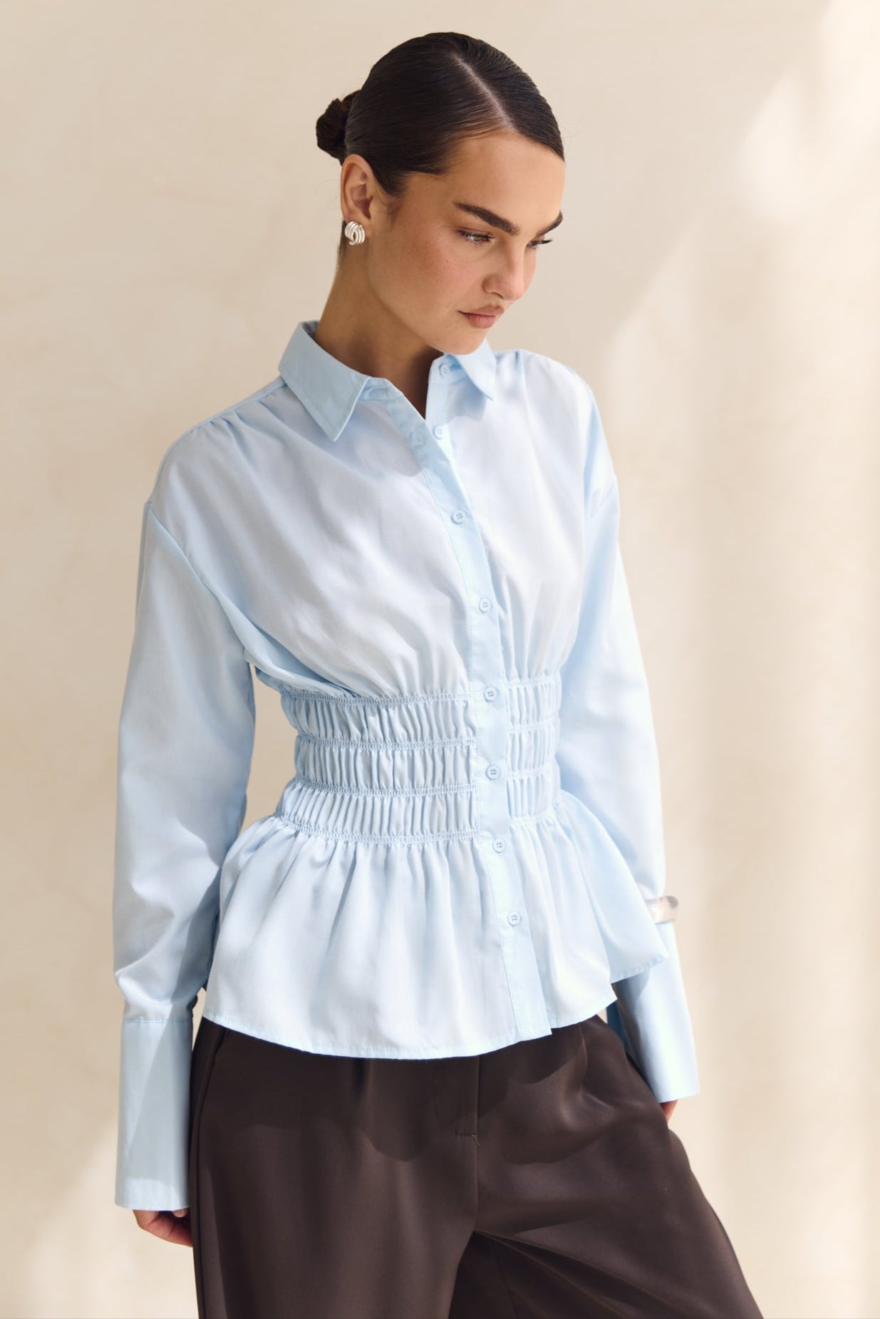 Leya Long Sleeve Shirt (Light Blue)