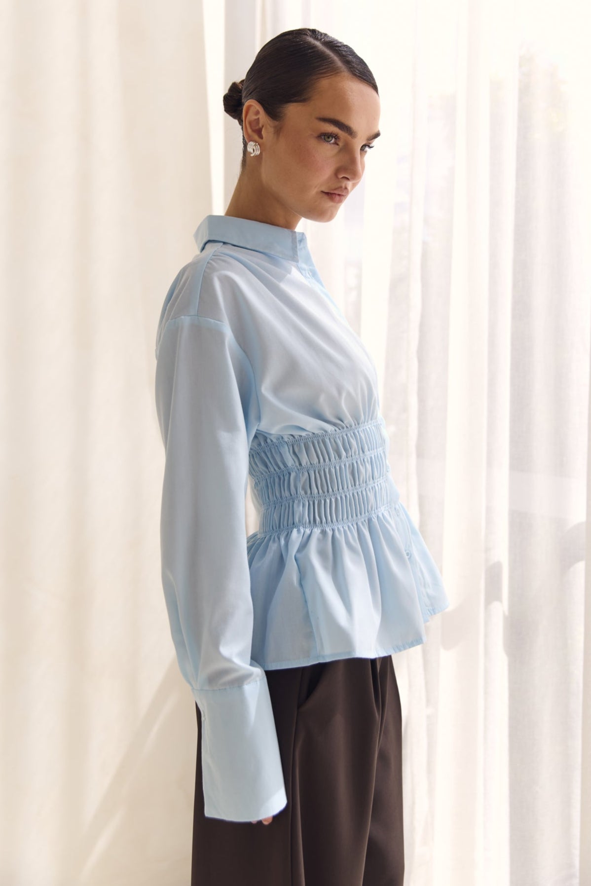 Leya Long Sleeve Shirt (Light Blue)