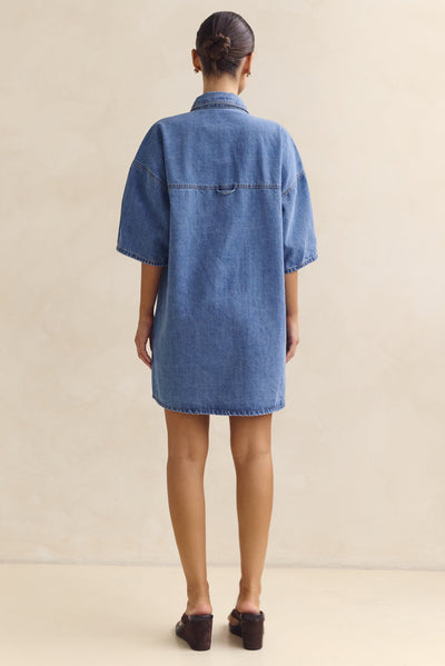 Parker Denim Shirt Dress (Blue)