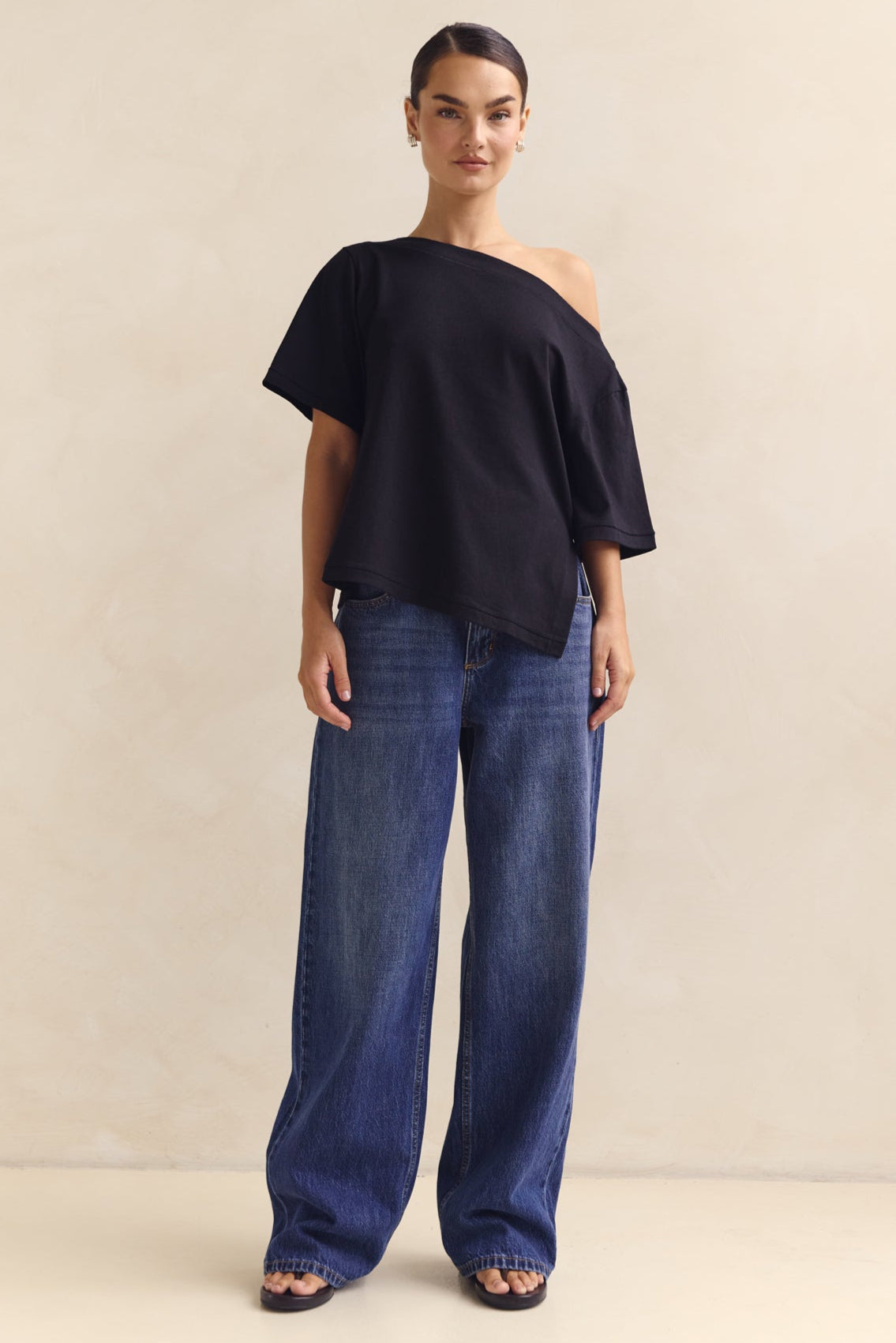 Genevieve Asym Tee (Black)