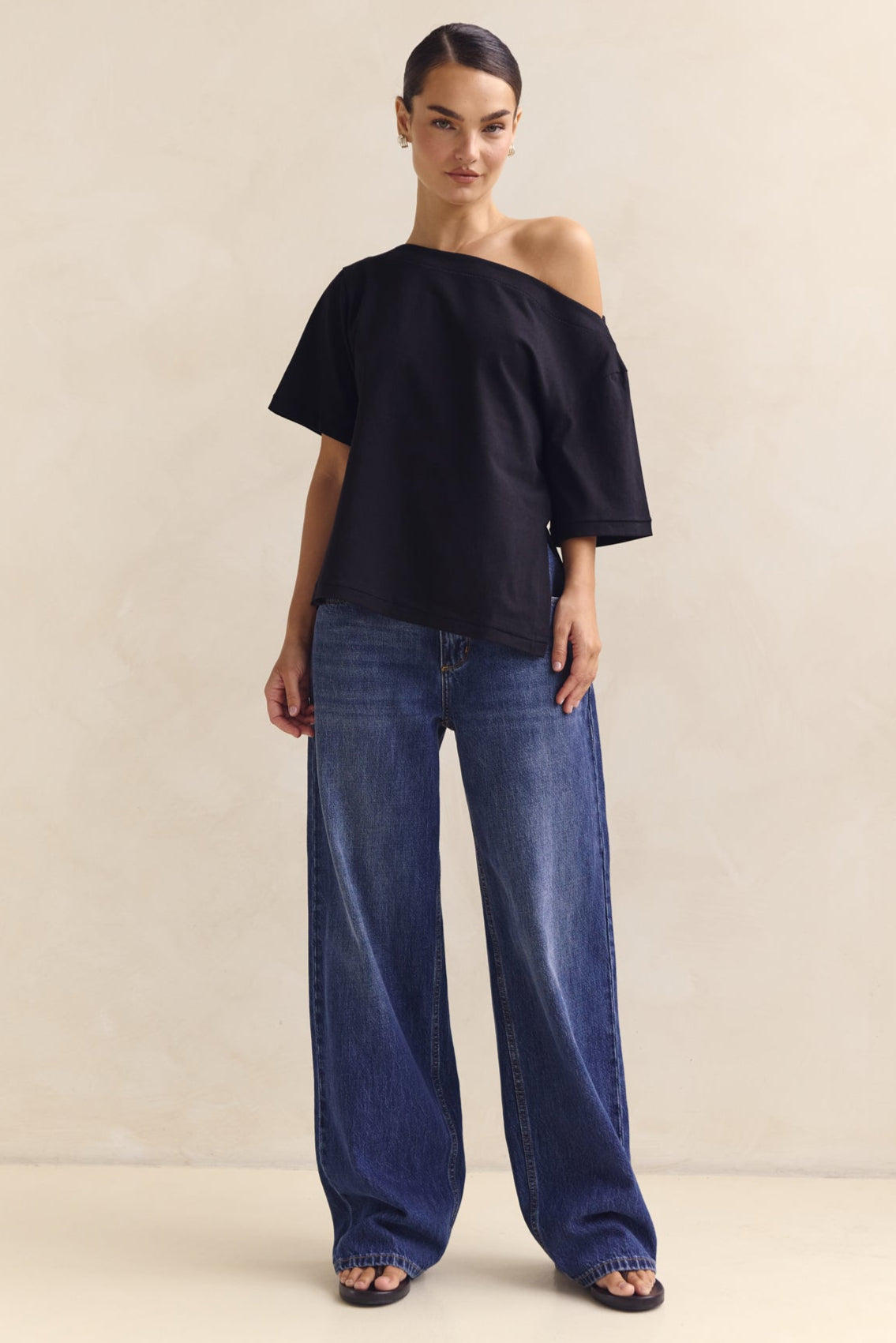 Genevieve Asym Tee (Black)