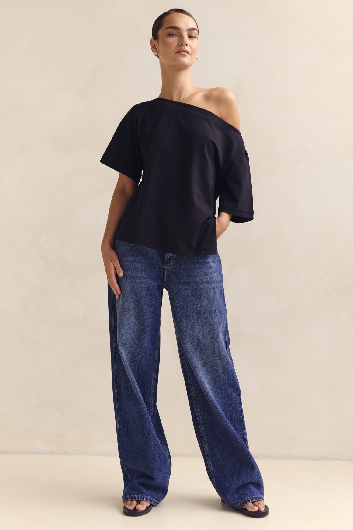 Genevieve Asym Tee (Black)