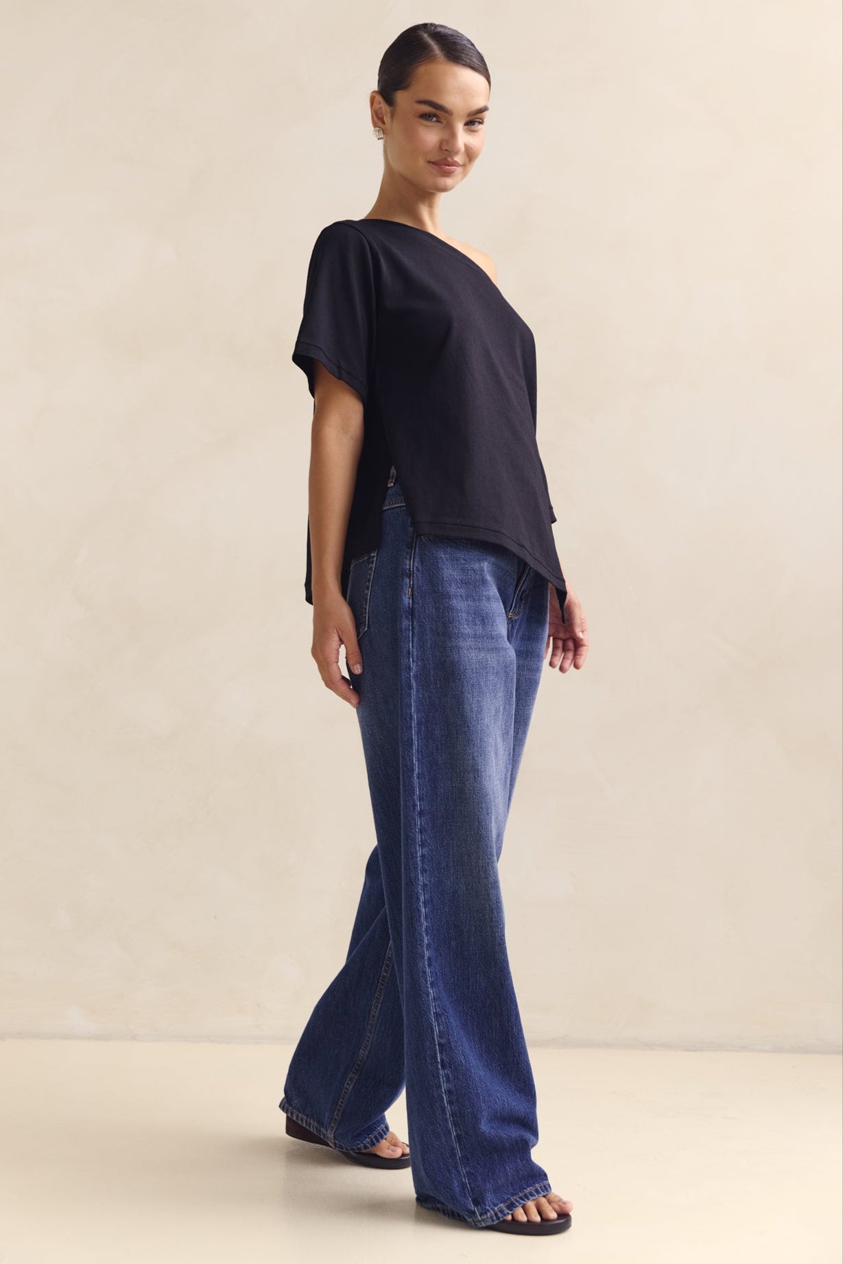 Genevieve Asym Tee (Black)