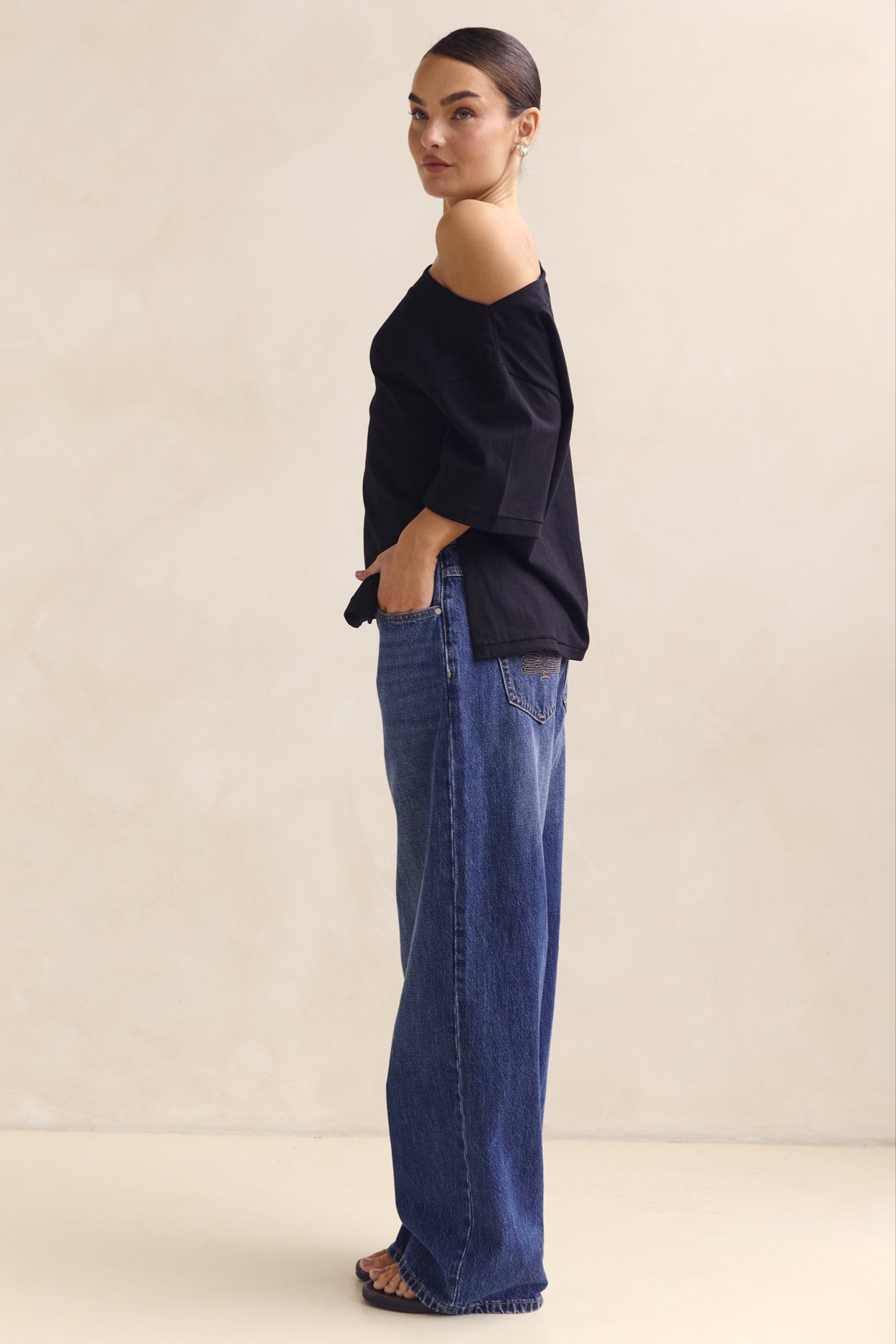 Genevieve Asym Tee (Black)