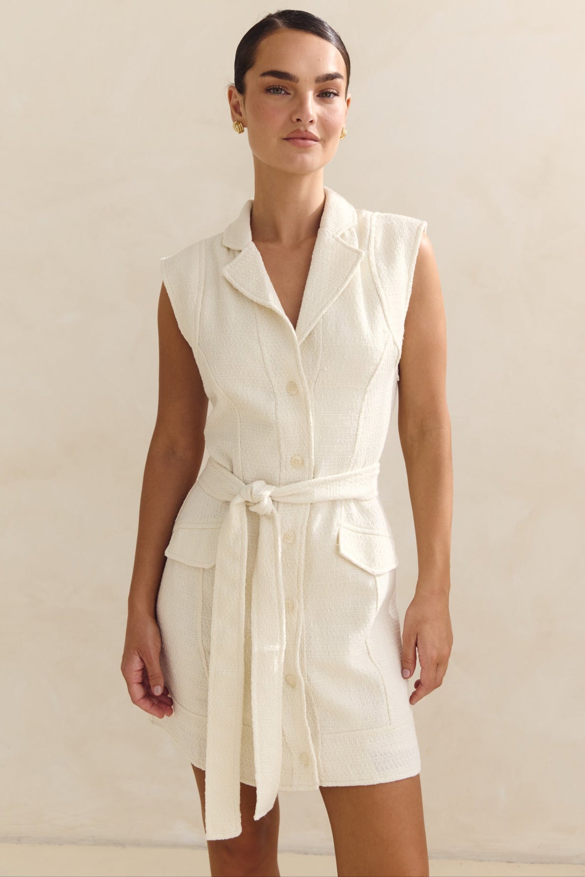 Dorian Mini Dress (Cream)