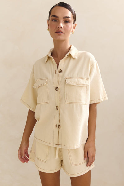 Beatrice Denim Set (Cream)