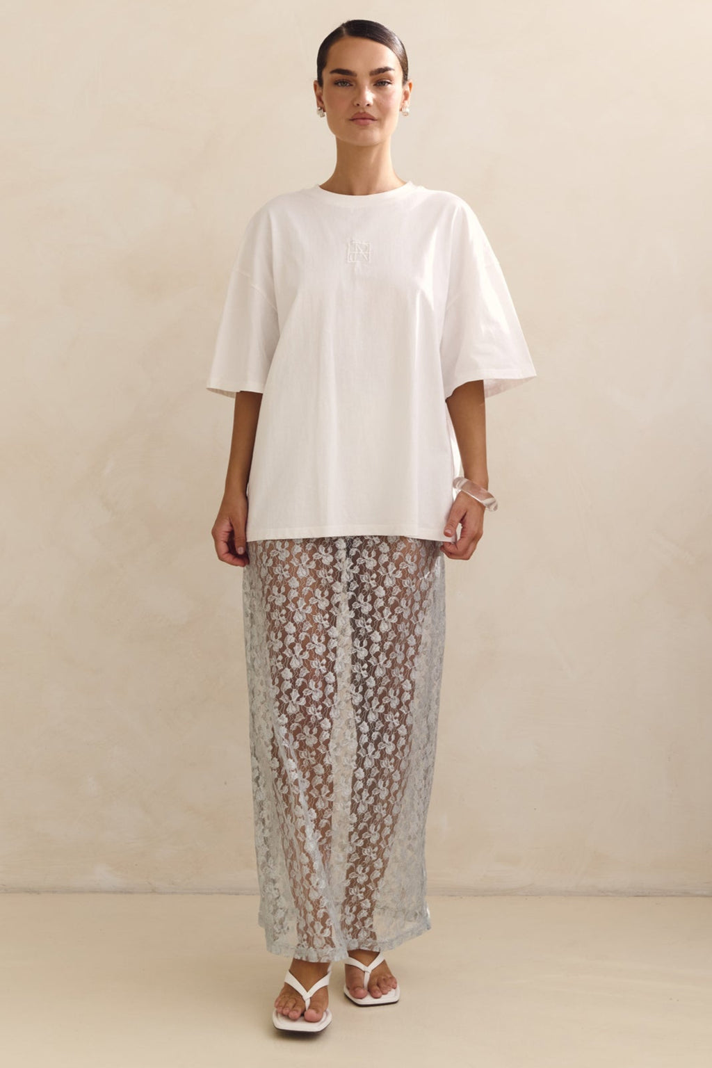 Jaida Lace Midi Skirt (Blue)