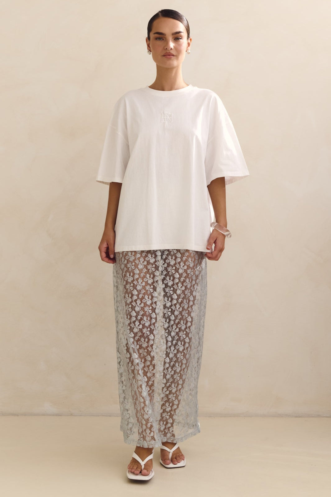 Jaida Lace Midi Skirt (Blue)