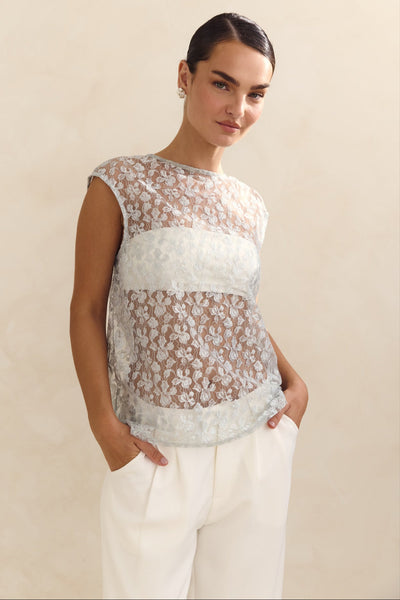 Jaida Lace Top (Blue)