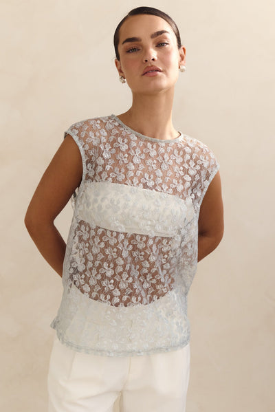 Jaida Lace Top (Blue)