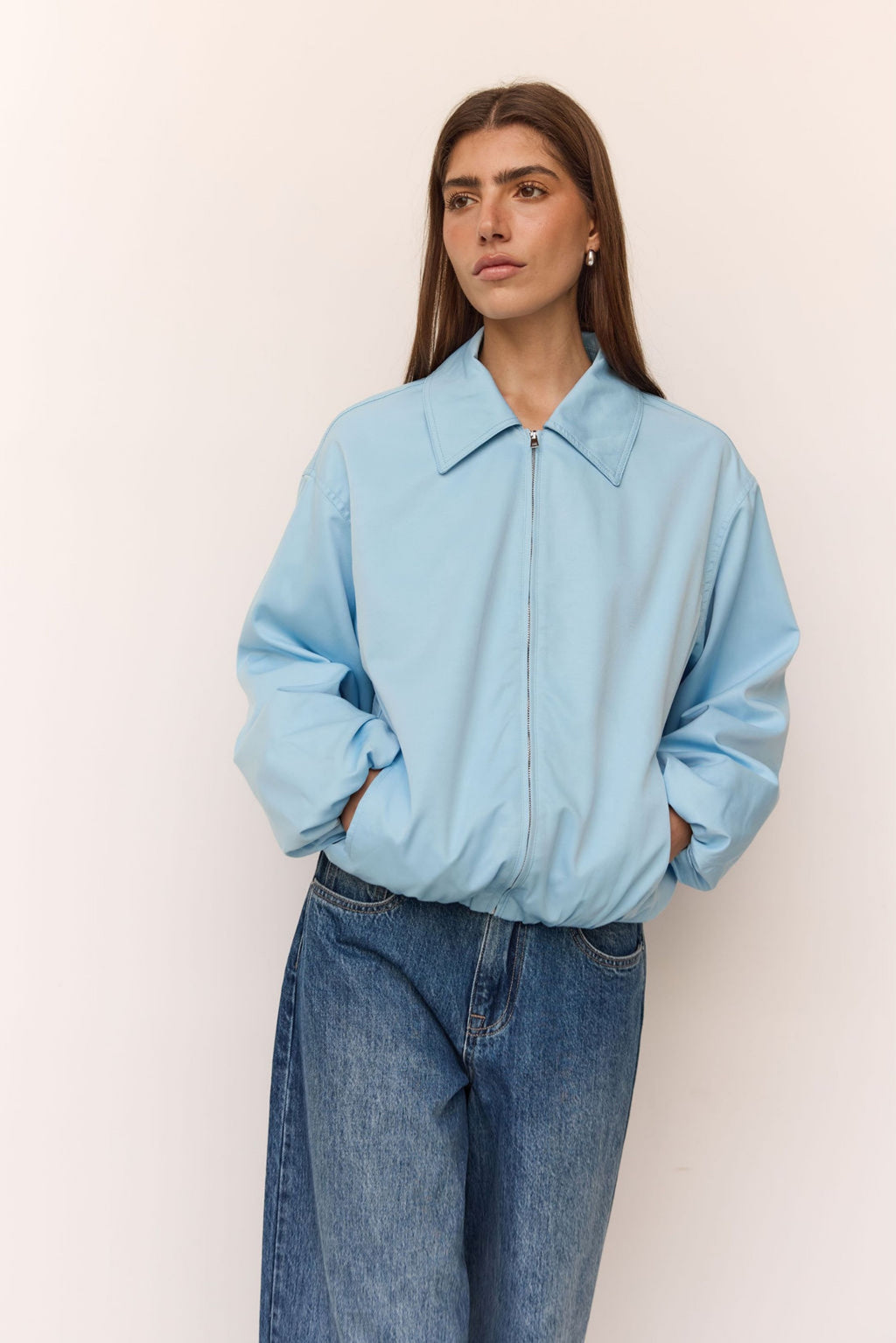 Rue Bomber Jacket (Light Blue)