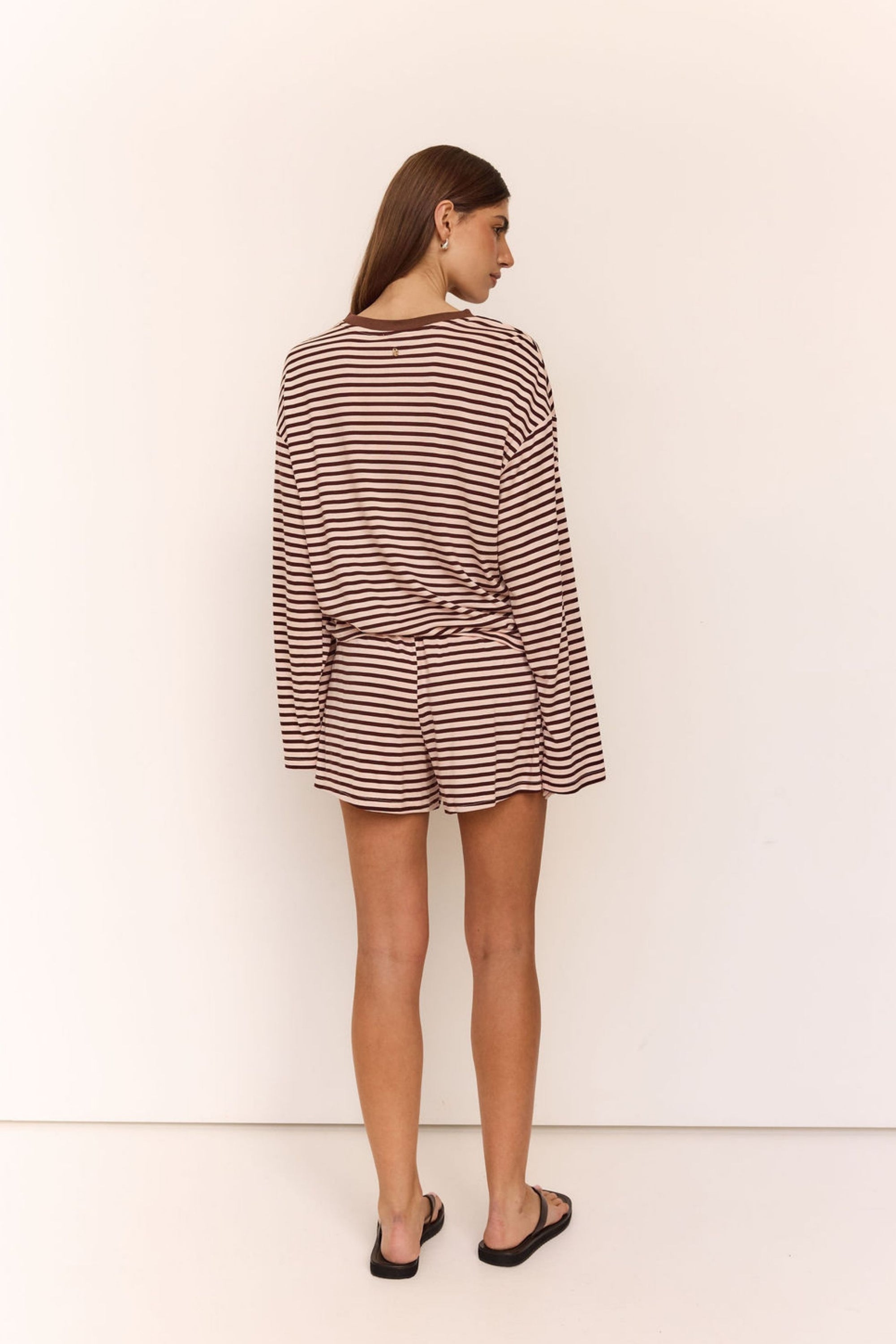 Odessa Short (Pink/Chocolate Stripe)
