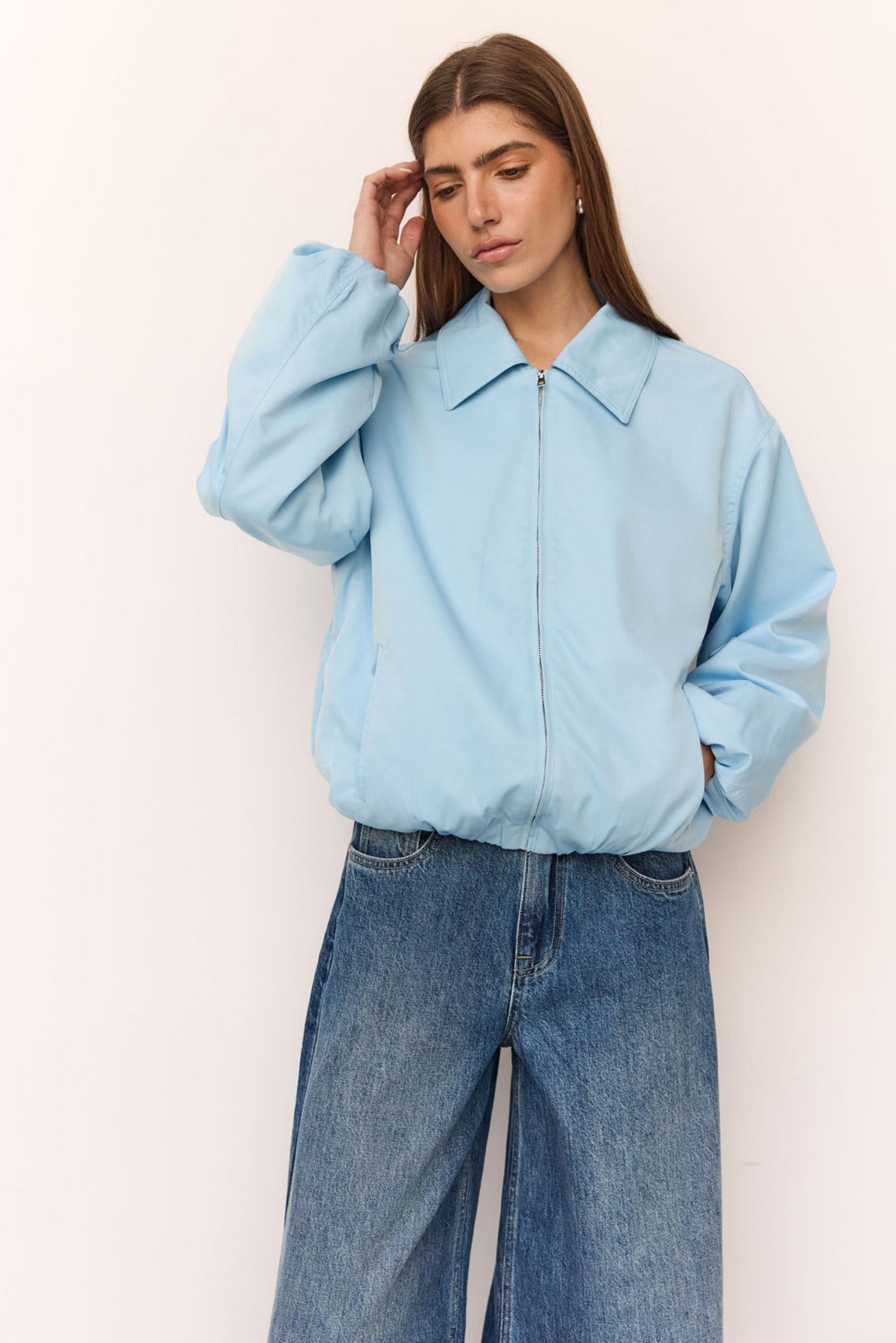 Rue Bomber Jacket (Light Blue)