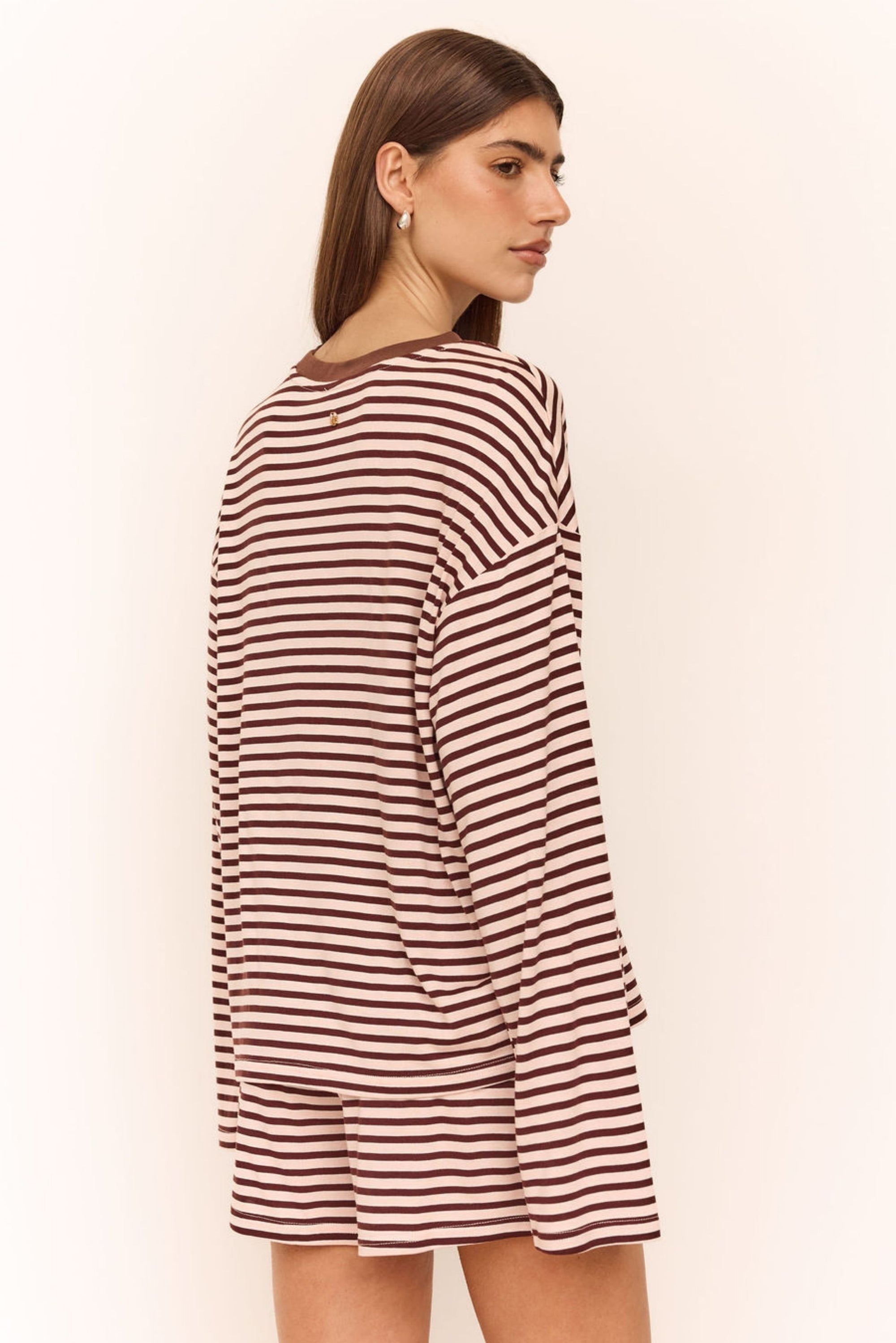 Odessa Short (Pink/Chocolate Stripe)