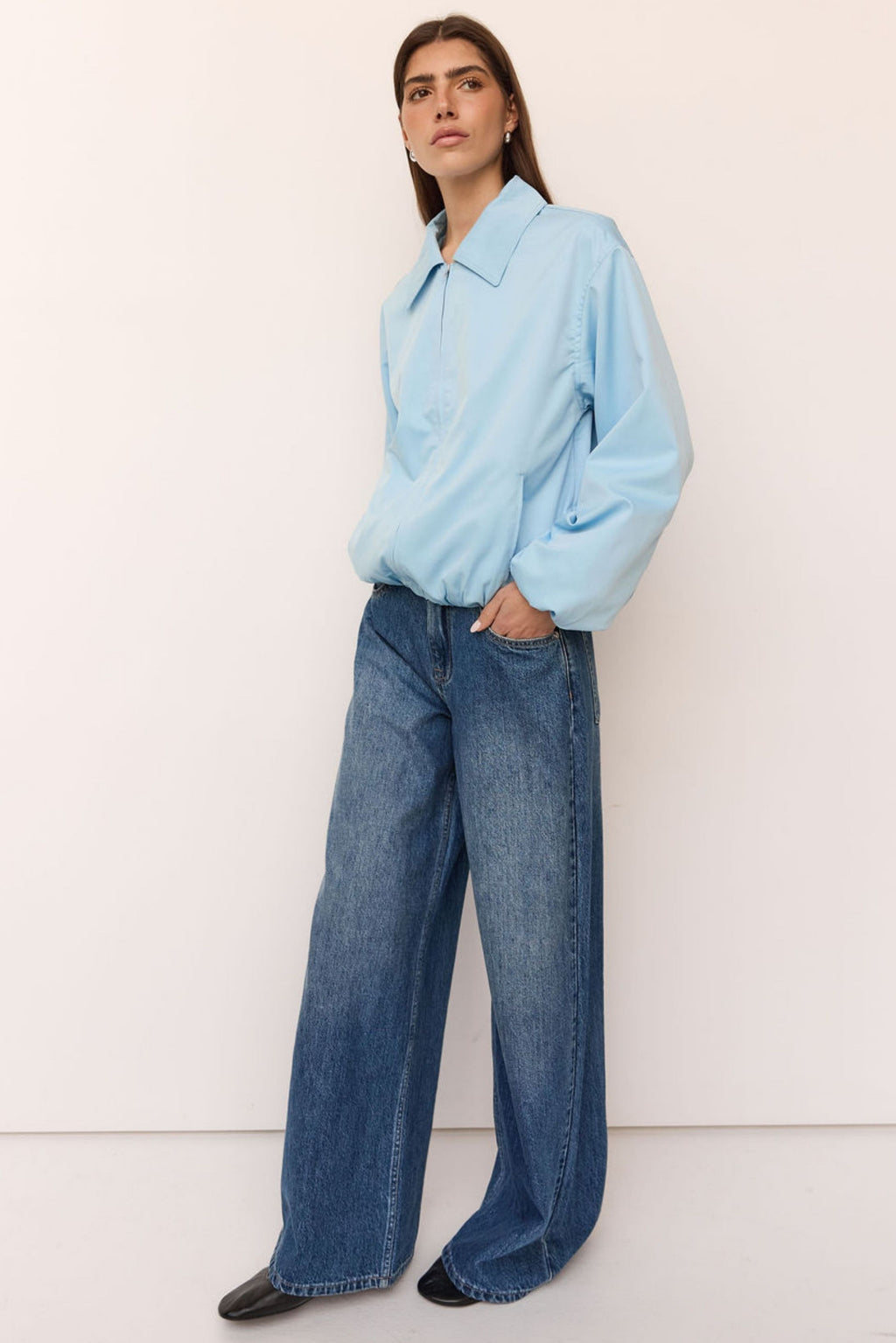 Rue Bomber Jacket (Light Blue)