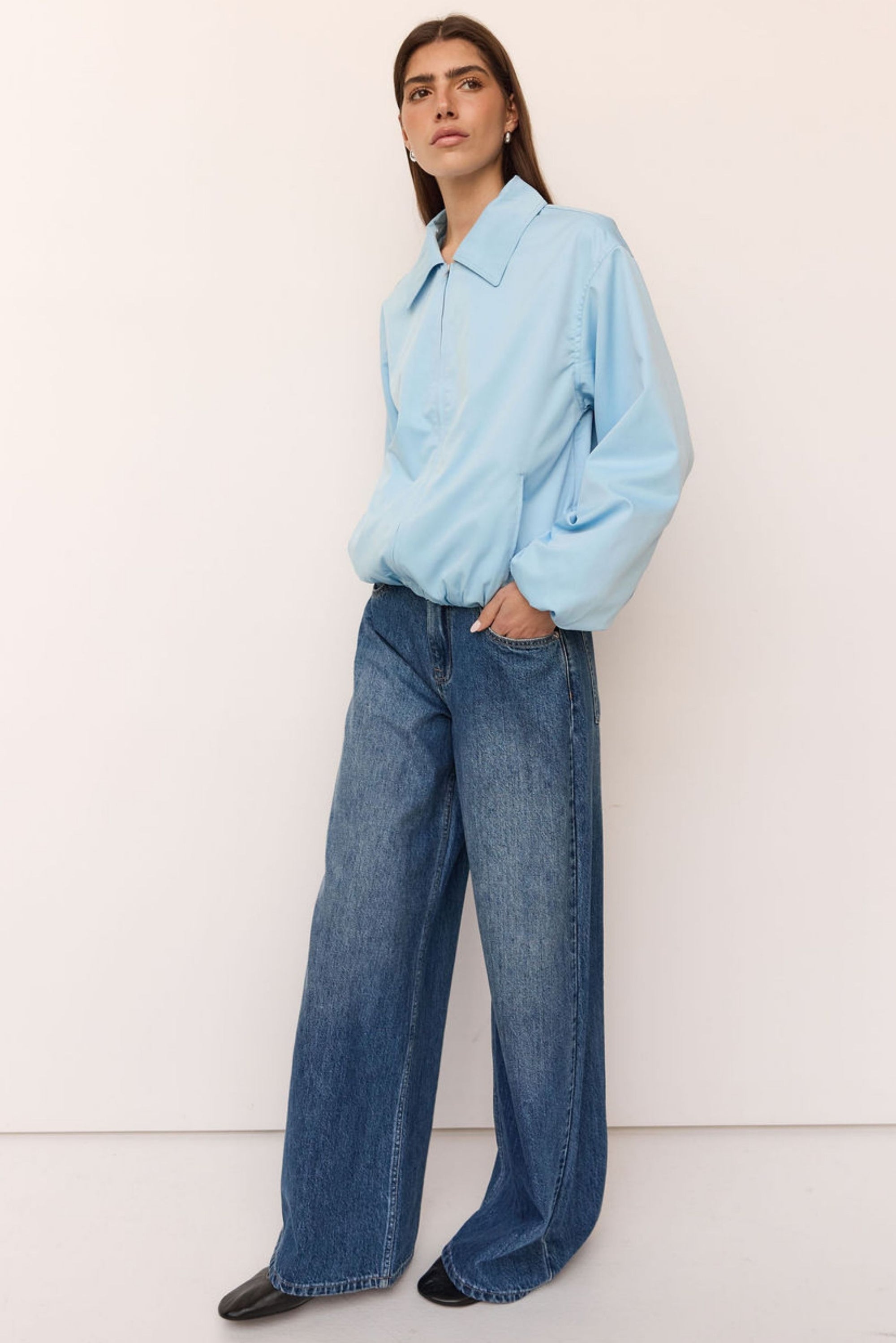 Rue Bomber Jacket (Light Blue)