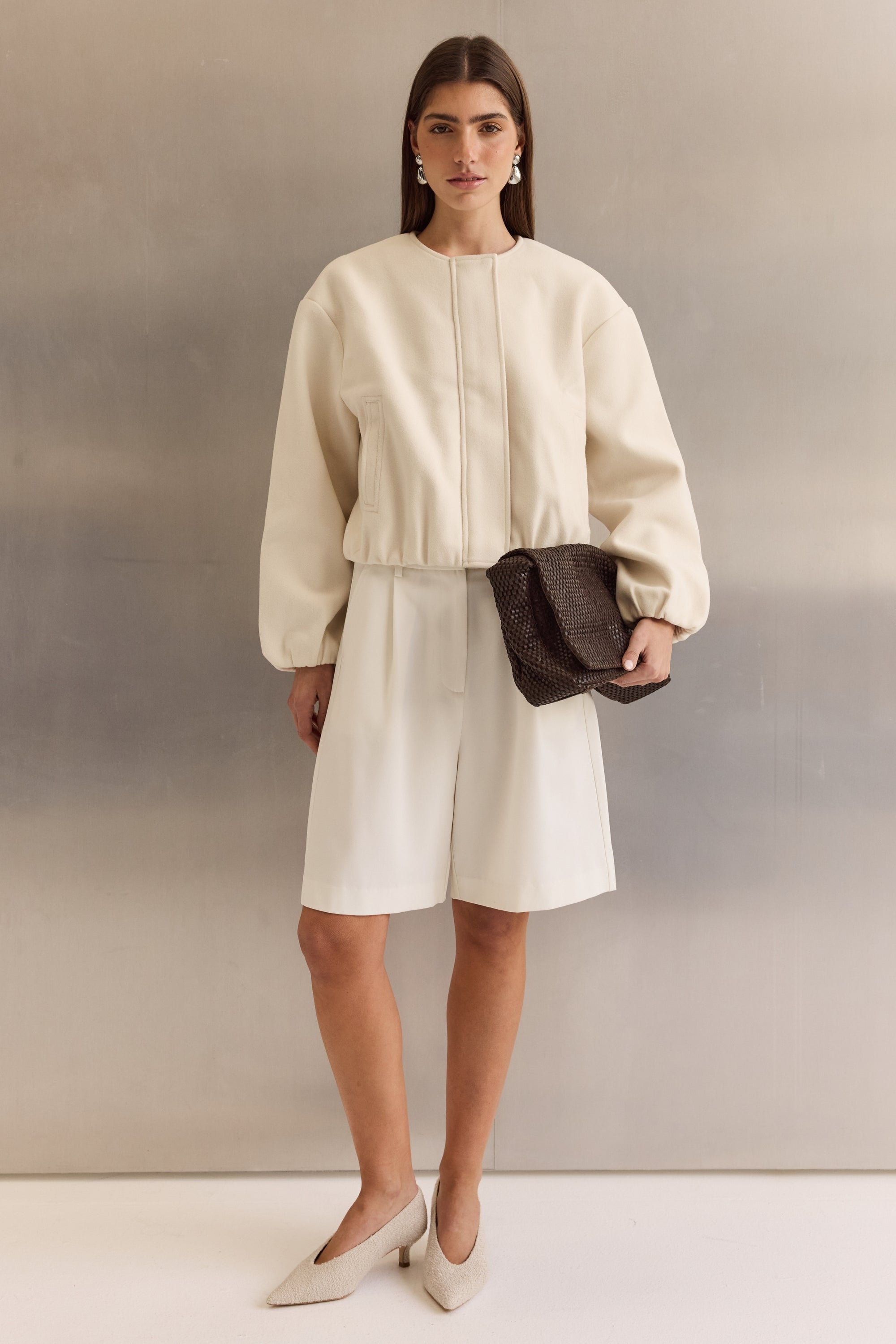 Celine Bomber Jacket (Cream)