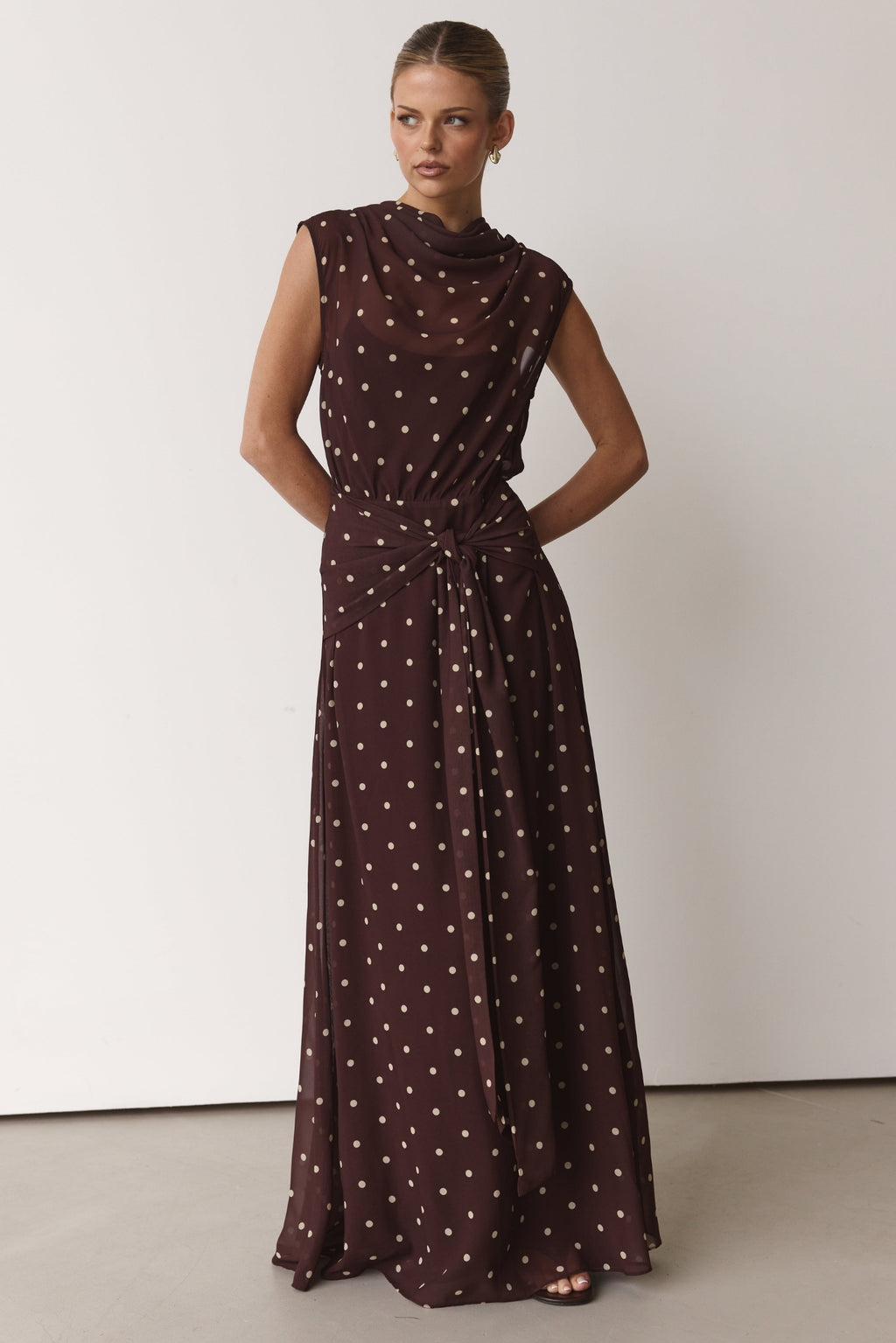 Elka Maxi Dress (Chocolate Polka)