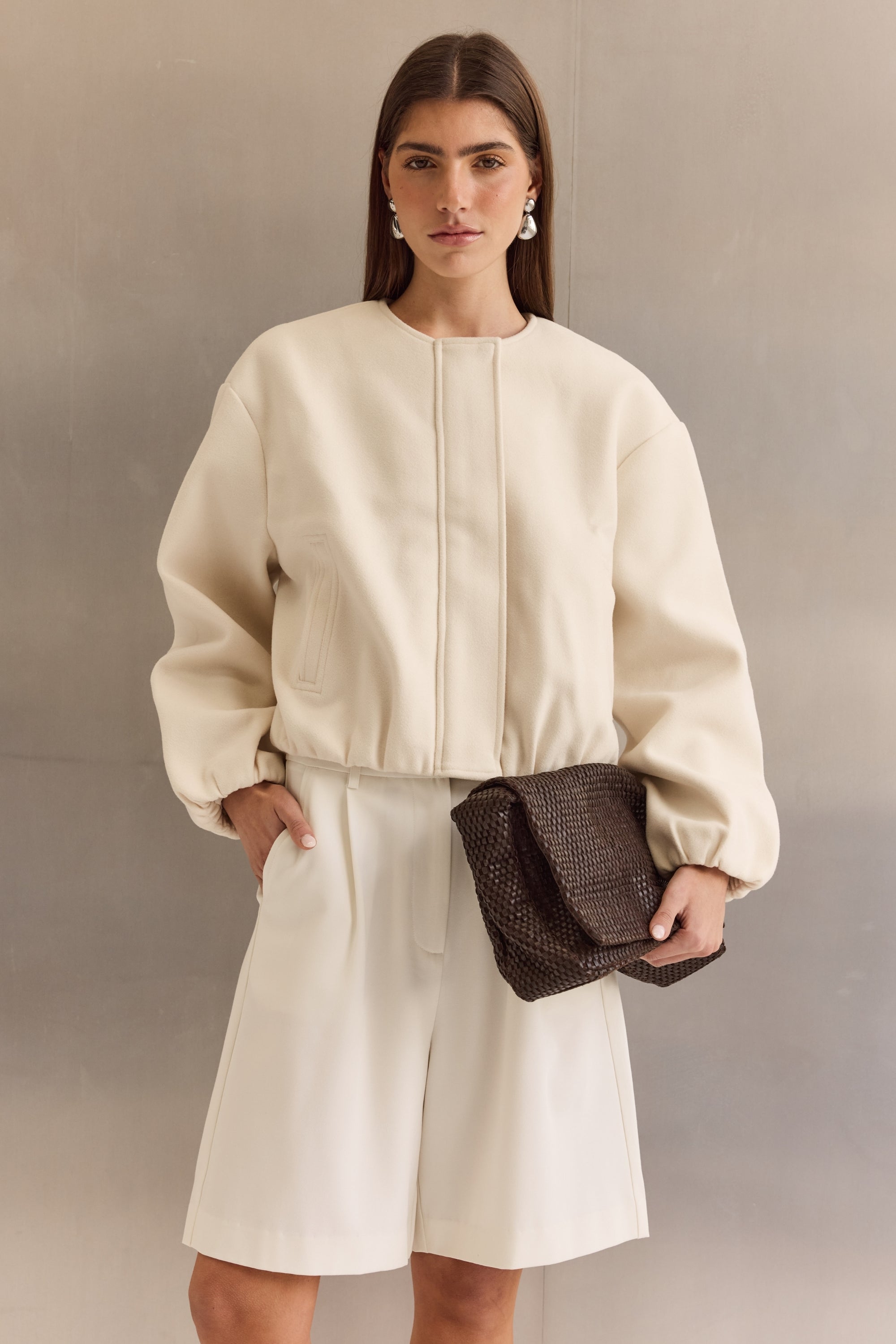 Celine Bomber Jacket (Cream)
