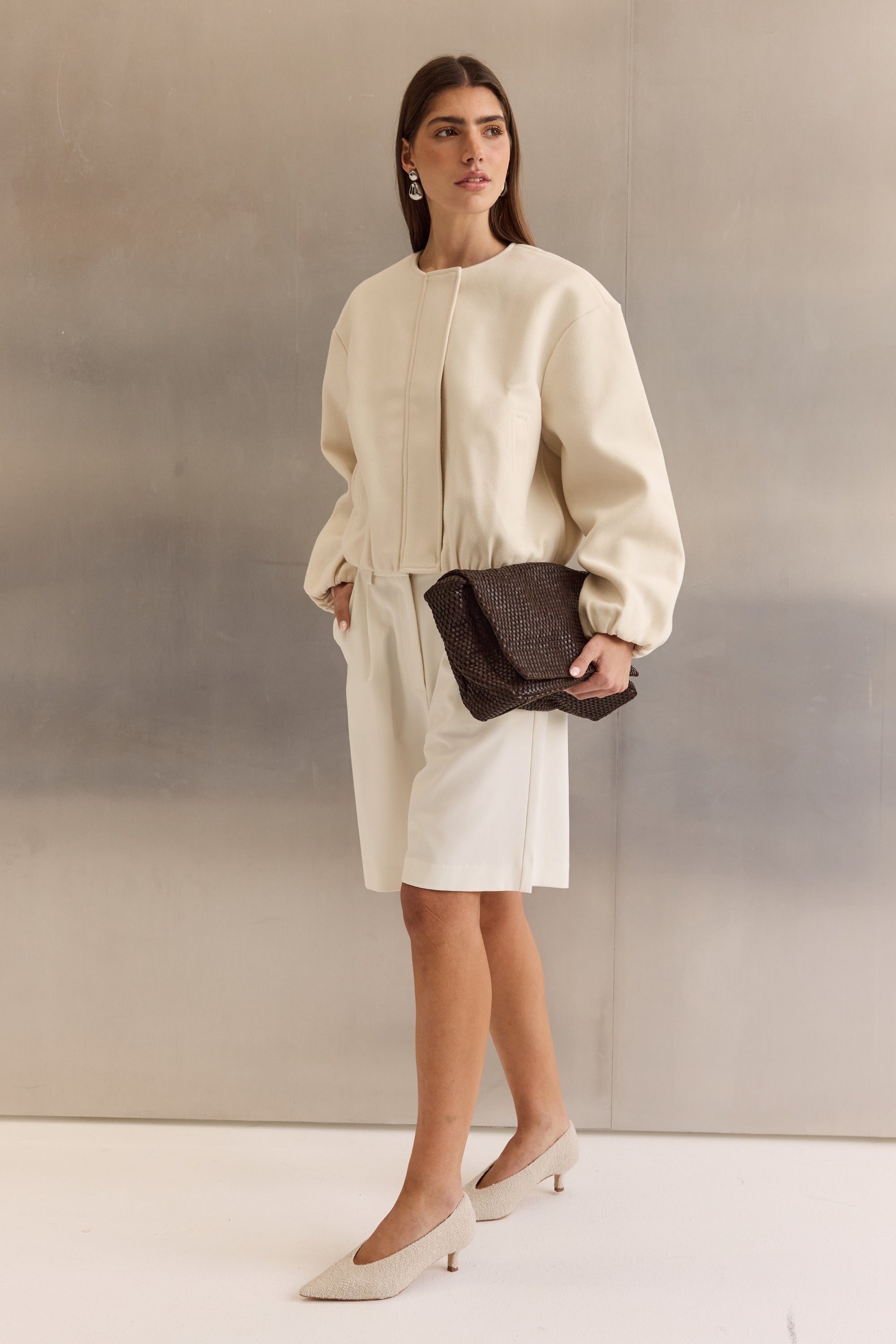 Celine Bomber Jacket (Cream)