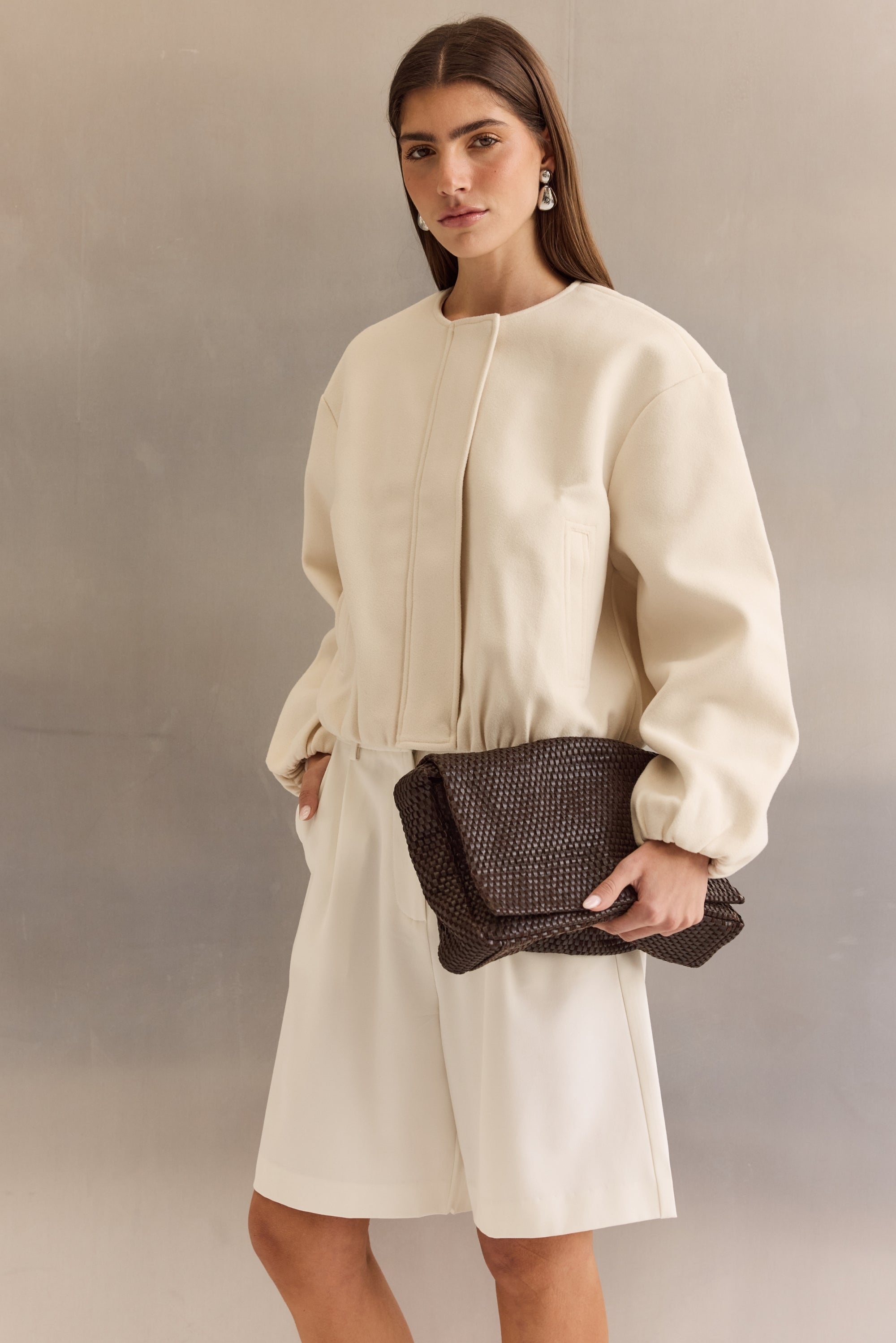 Celine Bomber Jacket (Cream)