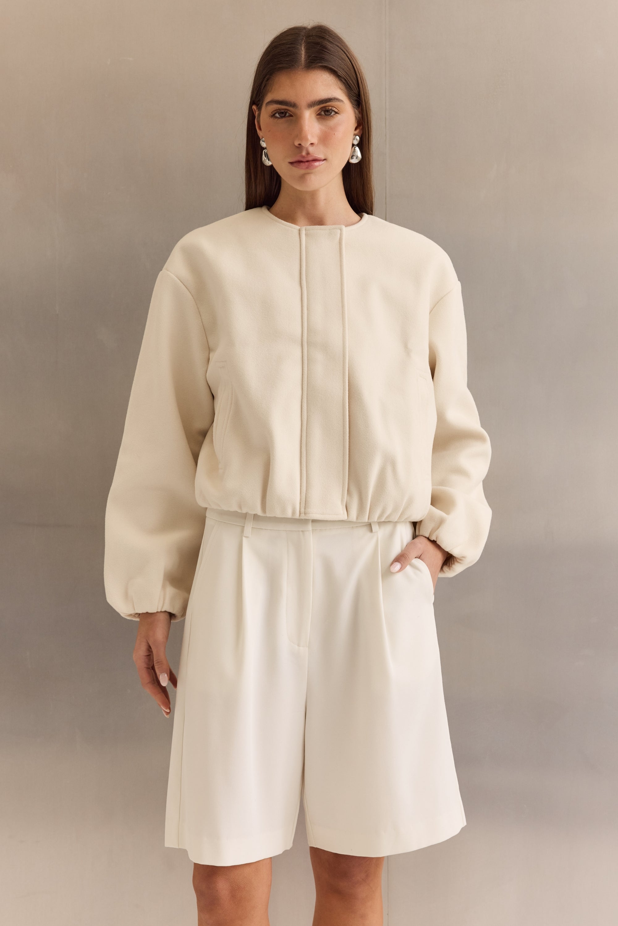 Celine Bomber Jacket (Cream)