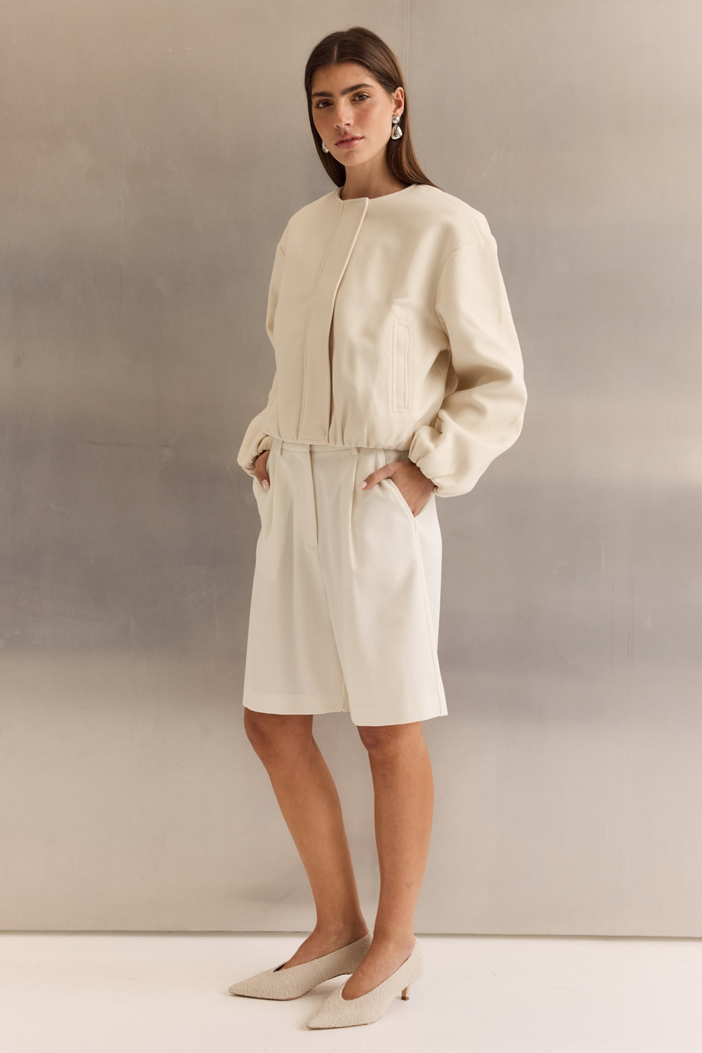 Celine Bomber Jacket (Cream)