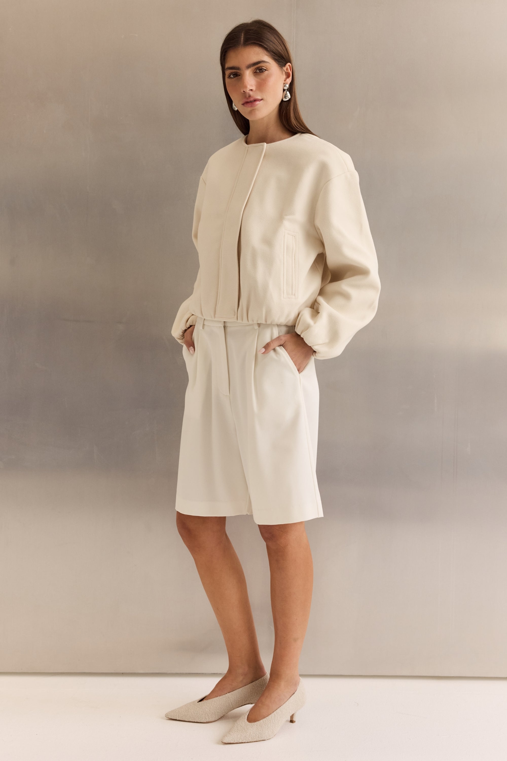 Celine Bomber Jacket (Cream)