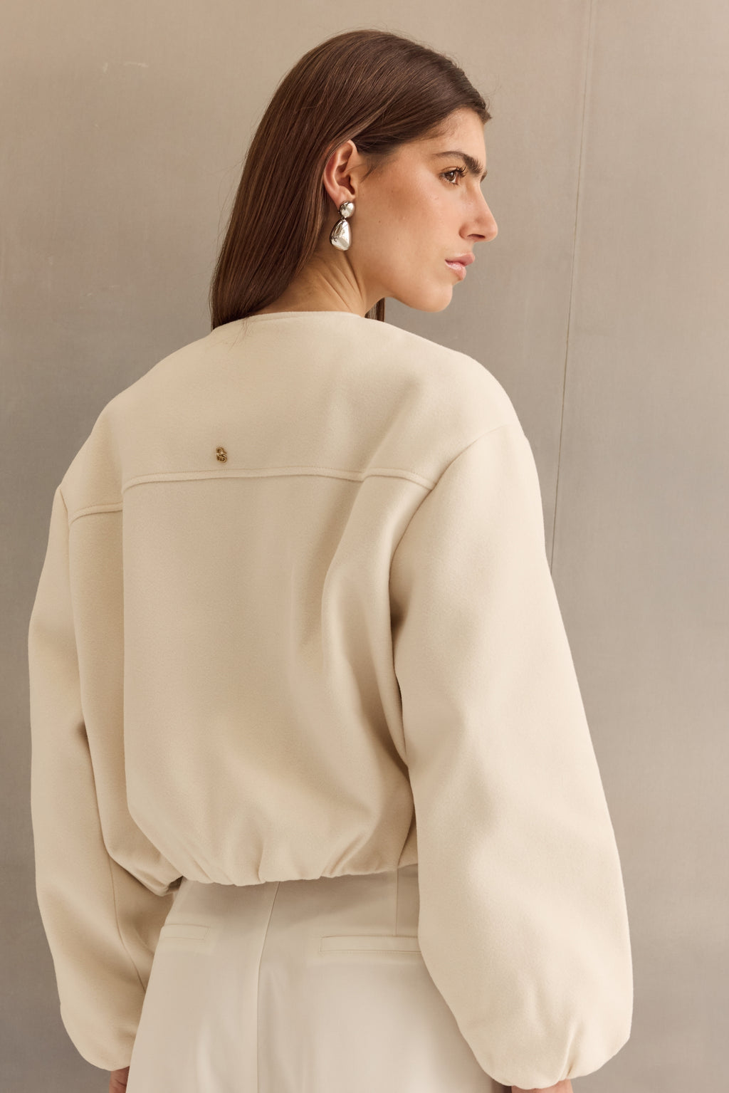 Celine Bomber Jacket (Cream)