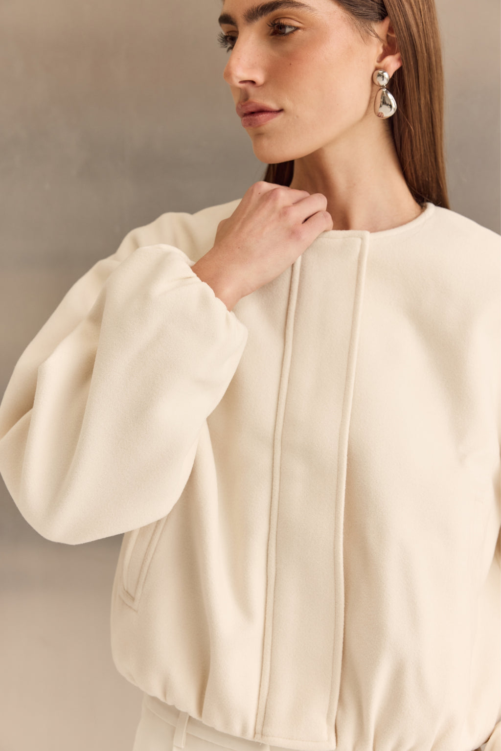 Celine Bomber Jacket (Cream)