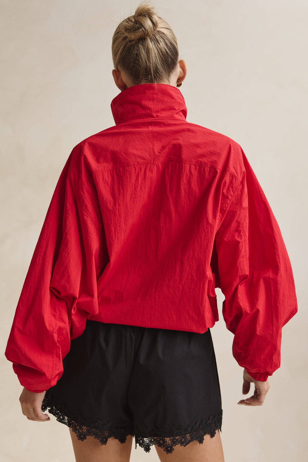 Demi Funnel Bomber Jacket (Red)