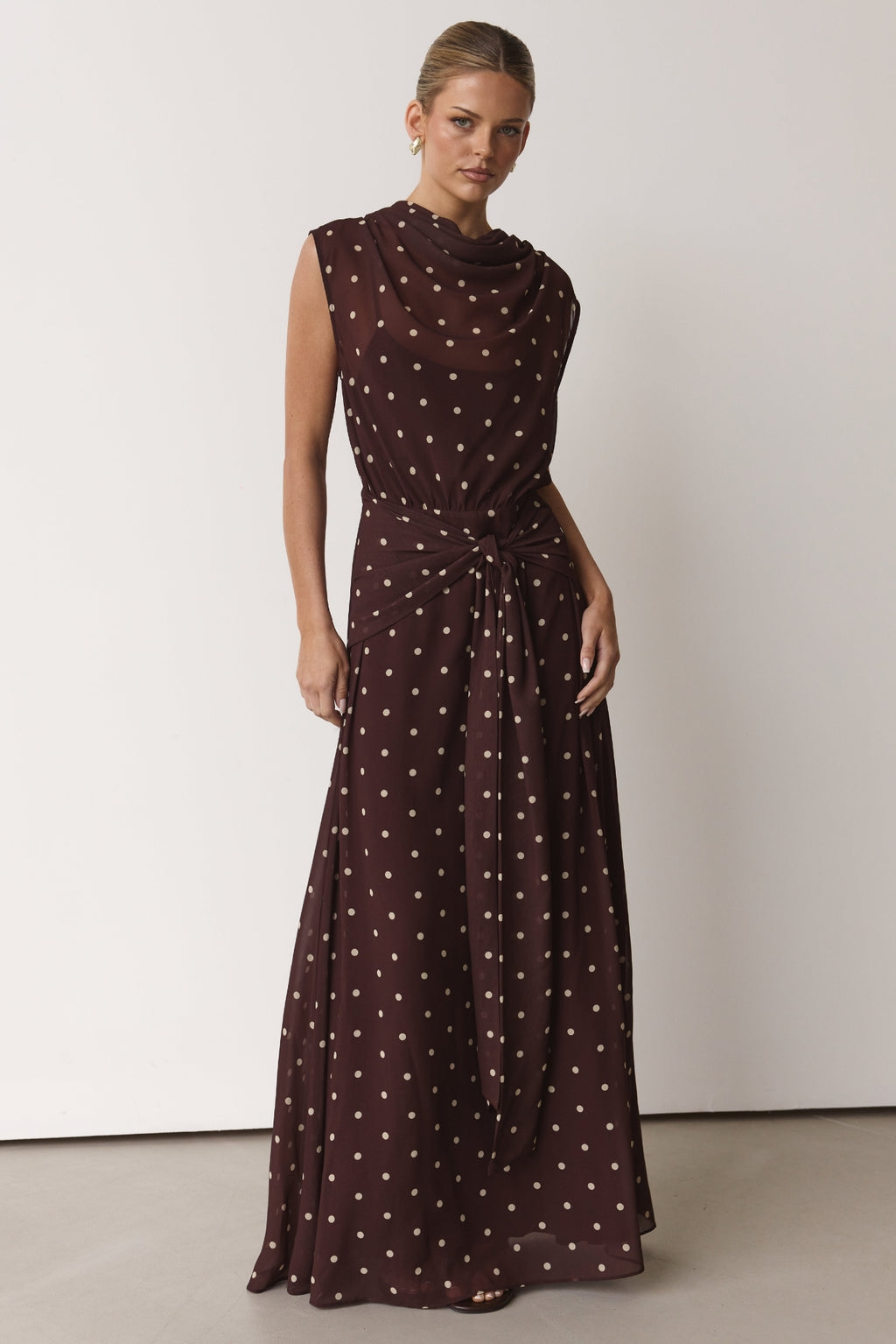 Elka Maxi Dress (Chocolate Polka)