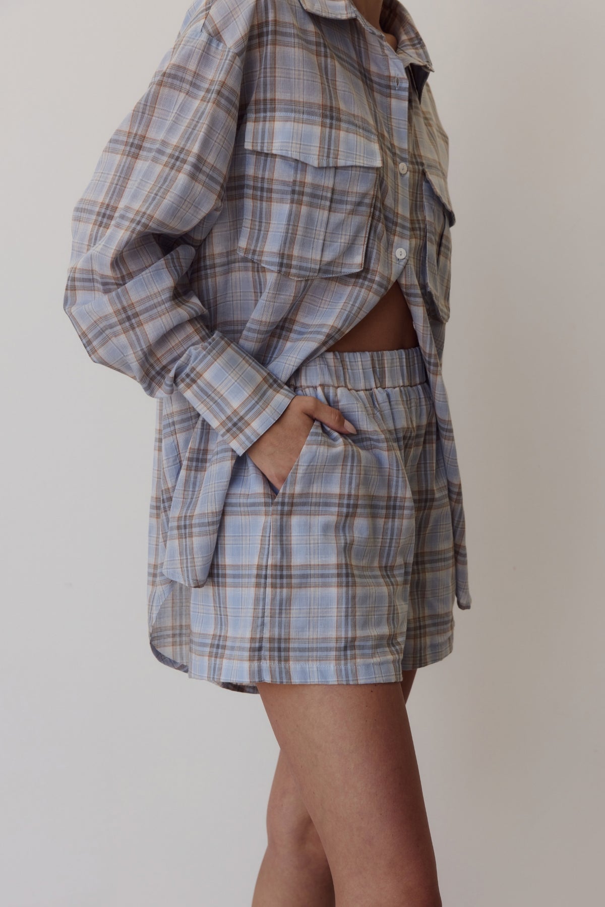 Esme Short (Blue Plaid)