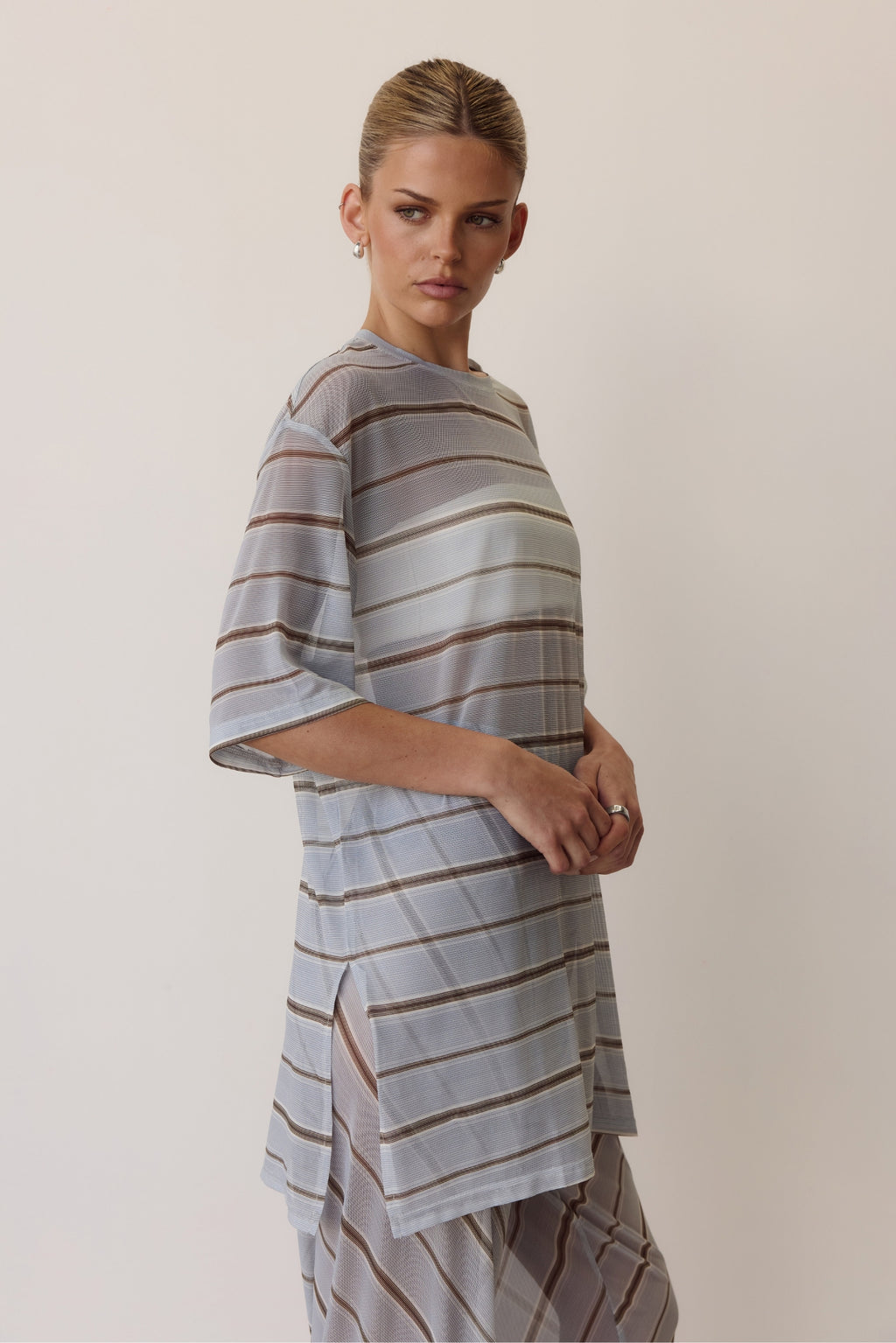 Sienna Shirt (Blue/Chocolate Stripe)