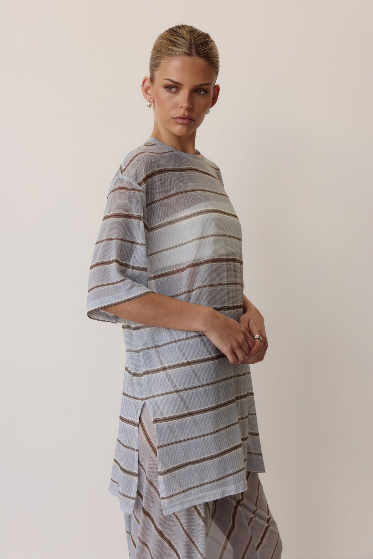 Sienna Shirt (Blue/Chocolate Stripe)