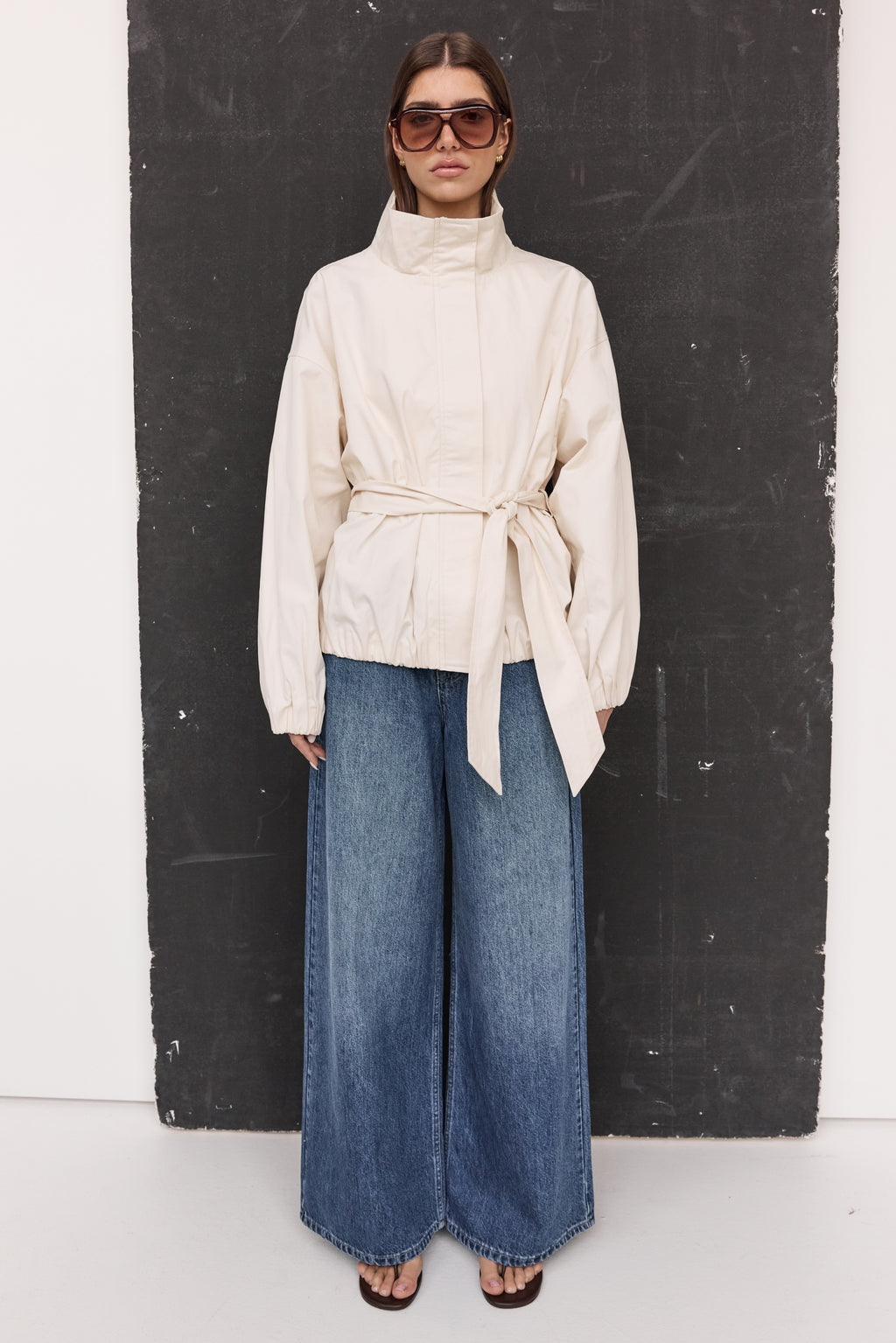 Koa Funnel Neck Jacket (Cream)