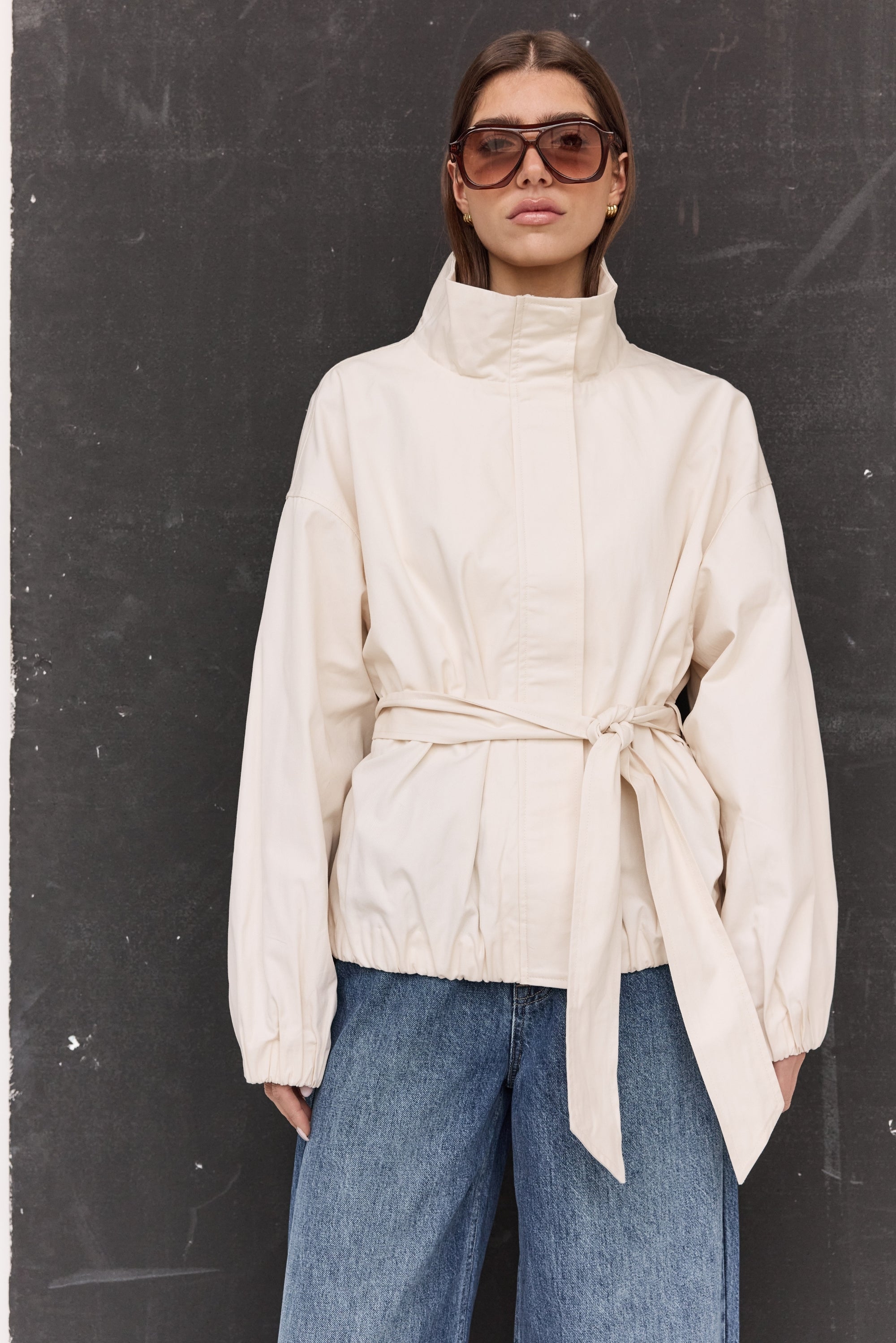 Koa Funnel Neck Jacket (Cream)
