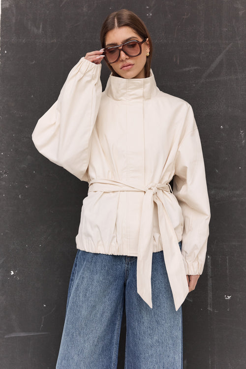 Koa Funnel Neck Jacket (Cream)