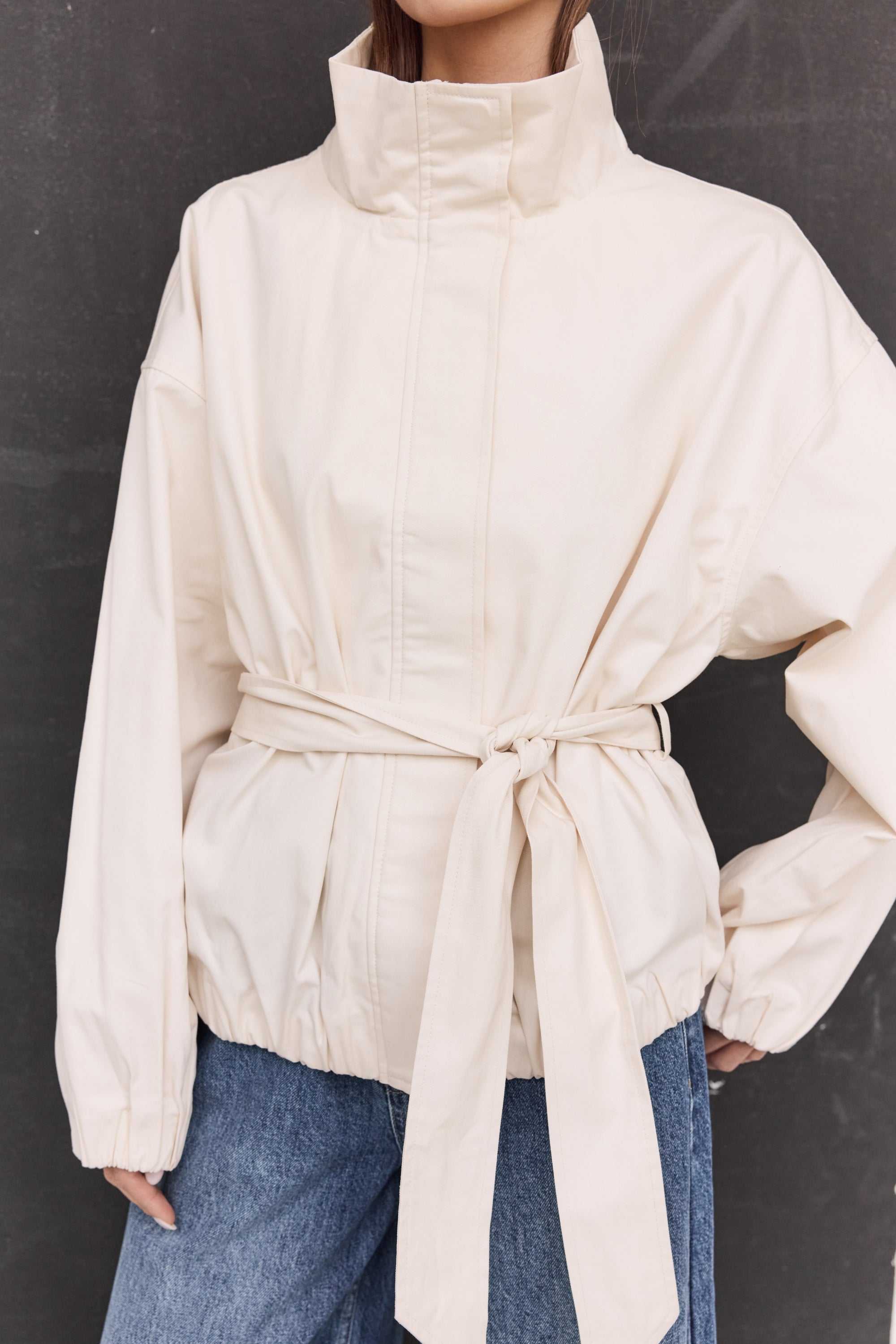 Koa Funnel Neck Jacket (Cream)