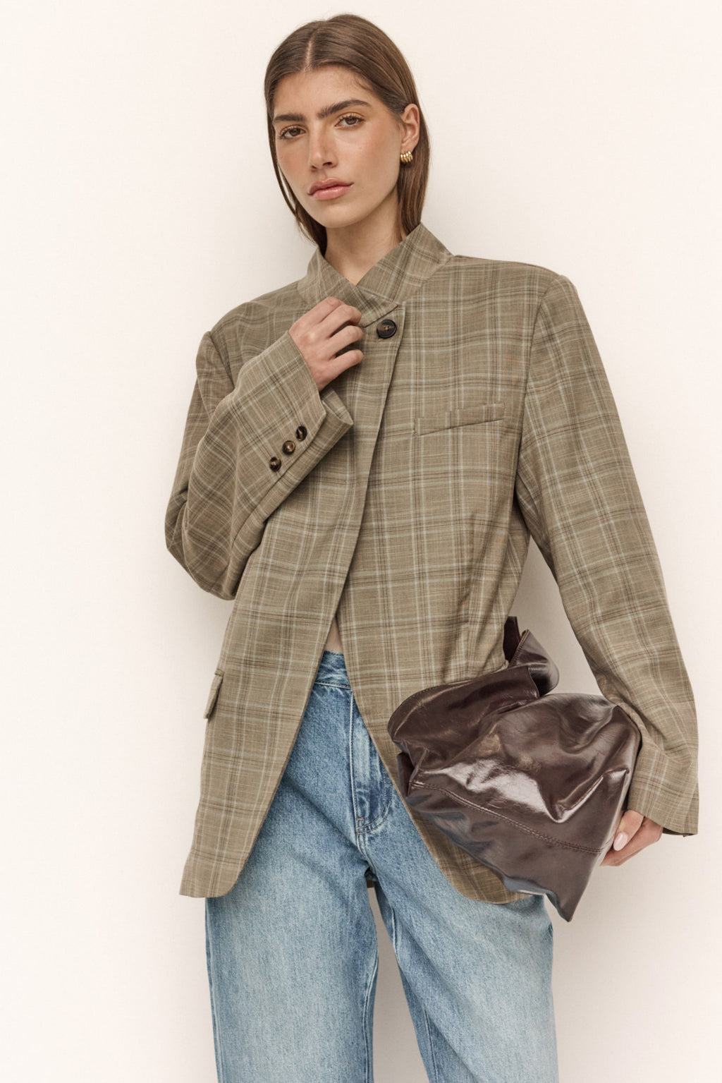 Rio Blazer (Taupe Plaid)