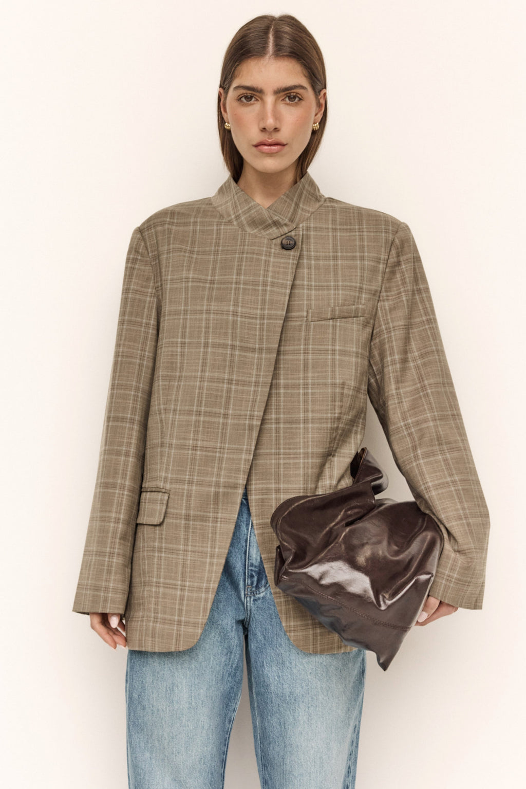 Rio Blazer (Taupe Plaid)