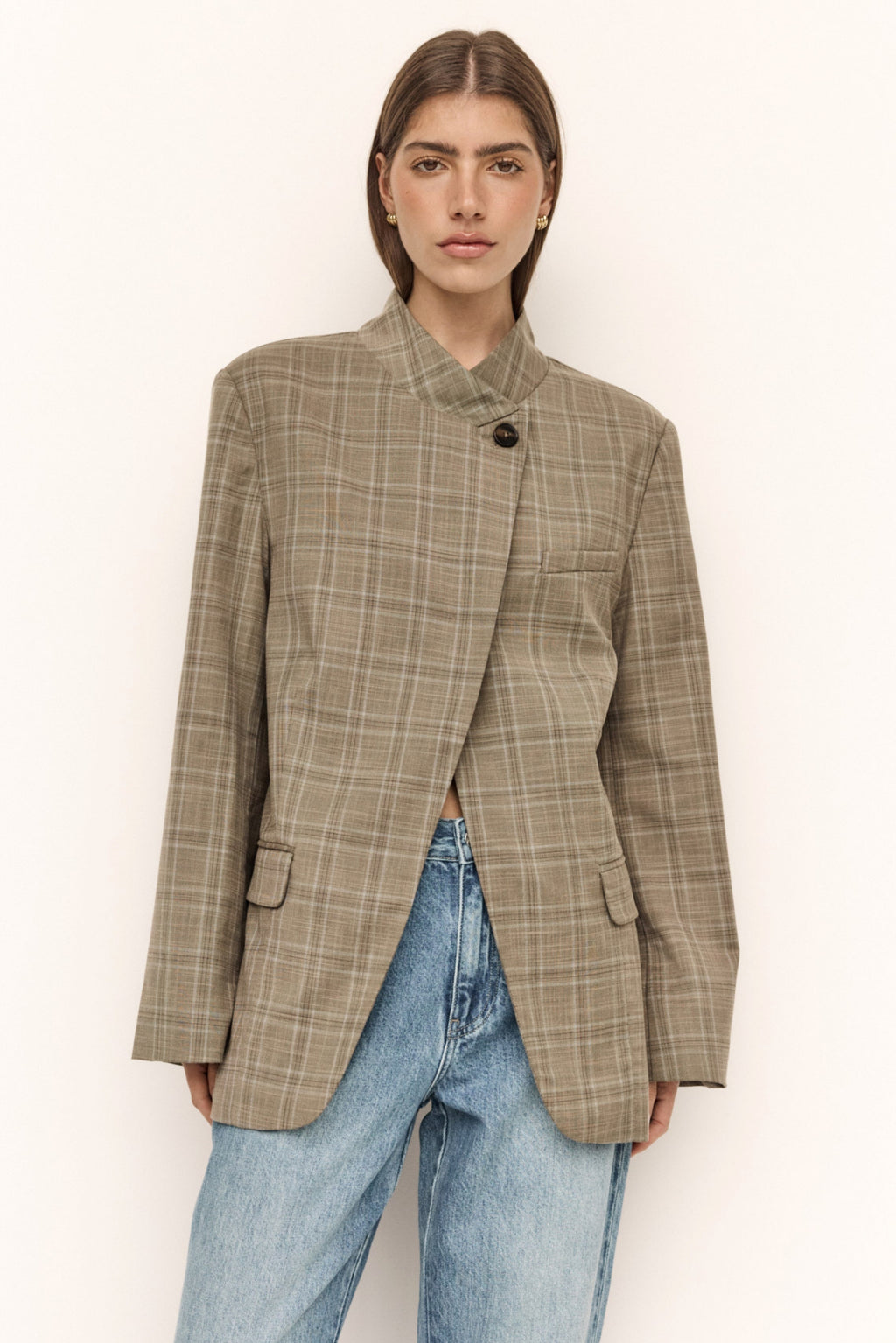 Rio Blazer (Taupe Plaid)