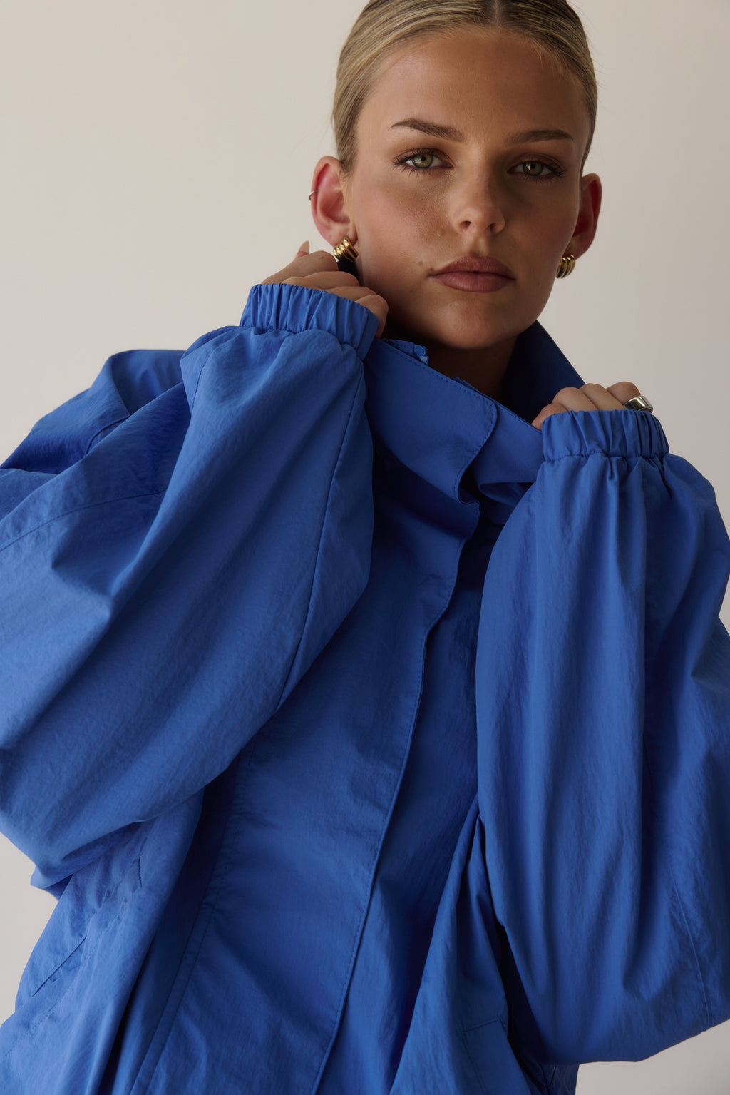 Demi Funnel Bomber Jacket (Cobalt)