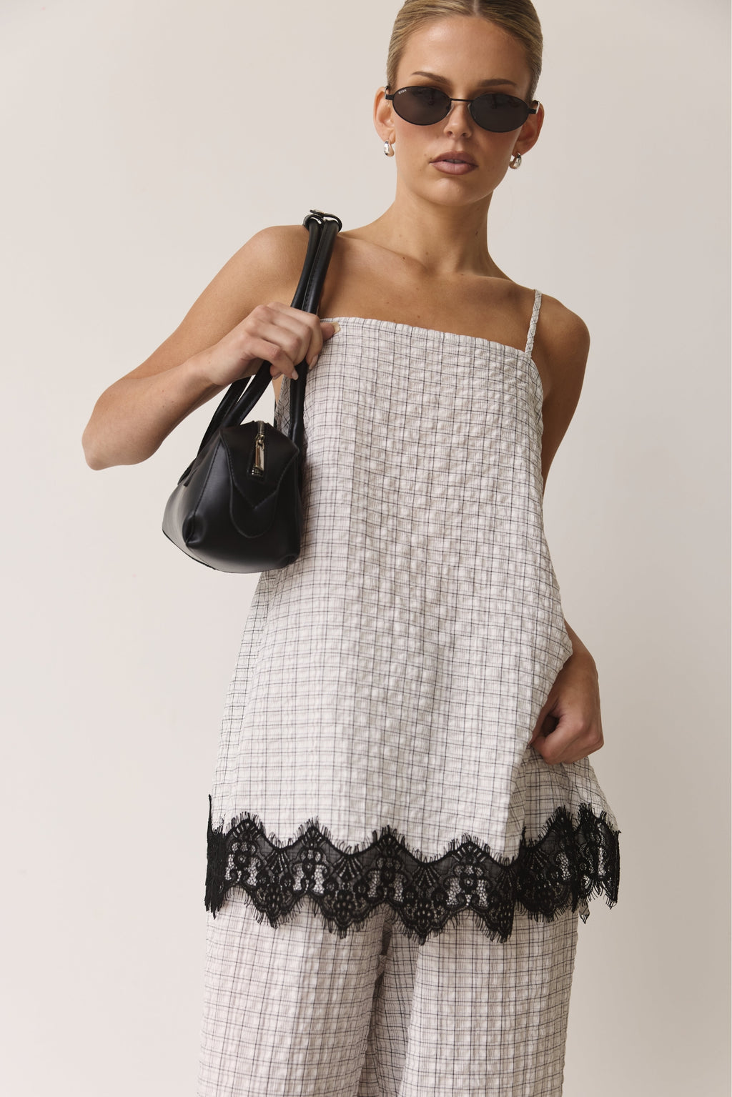 Holland Cami (White/Black Plaid)