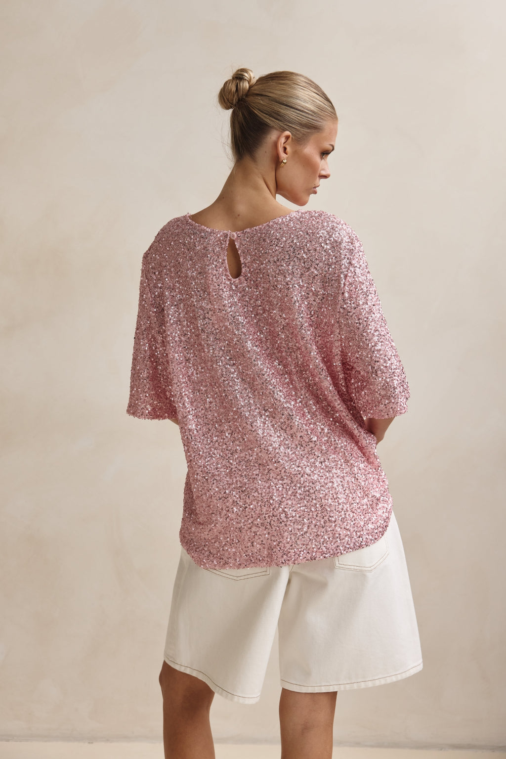 Evangeline Sequin Tee (Pink)